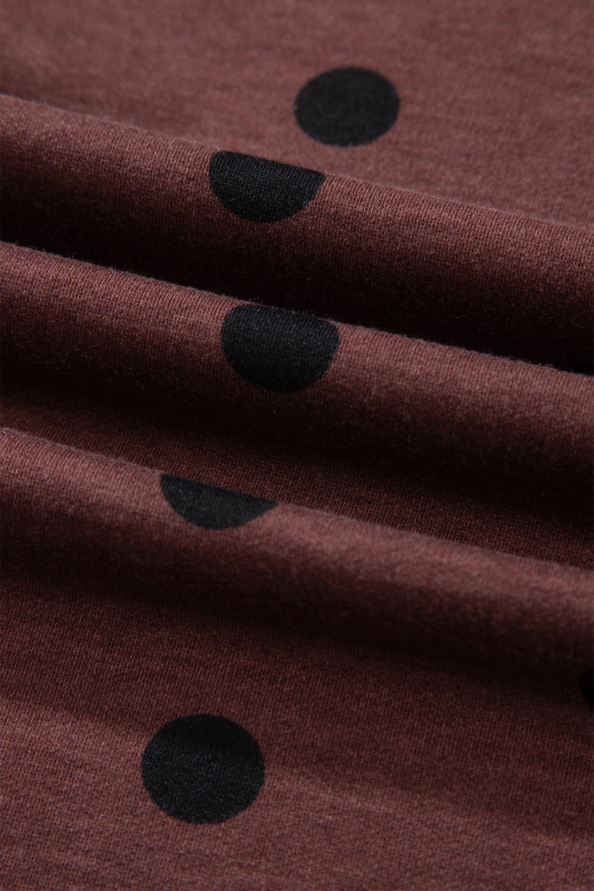 Brown Polka Dot Button Front Long Sleeve Casual Shirt