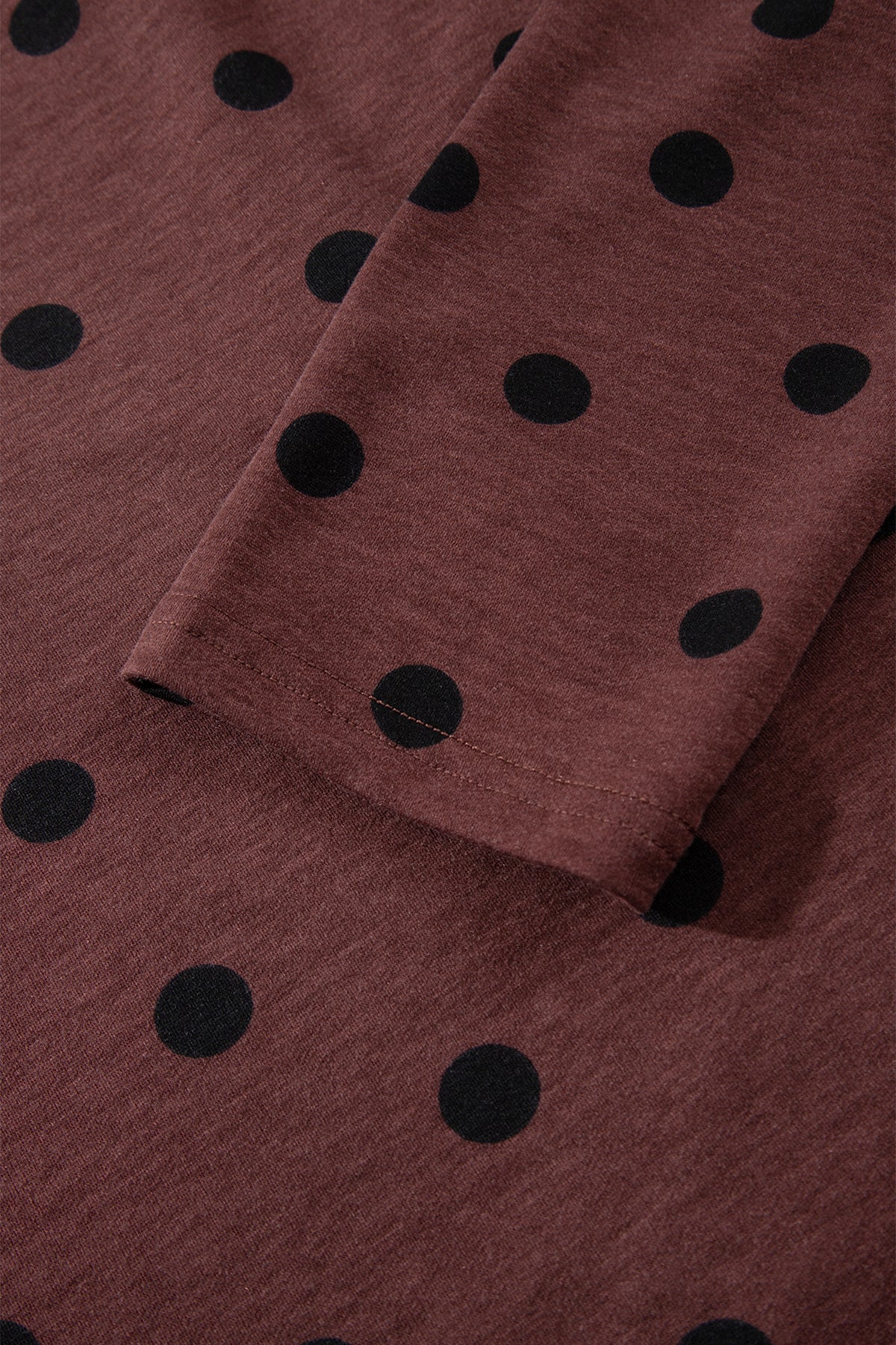Brown Polka Dot Button Front Long Sleeve Casual Shirt
