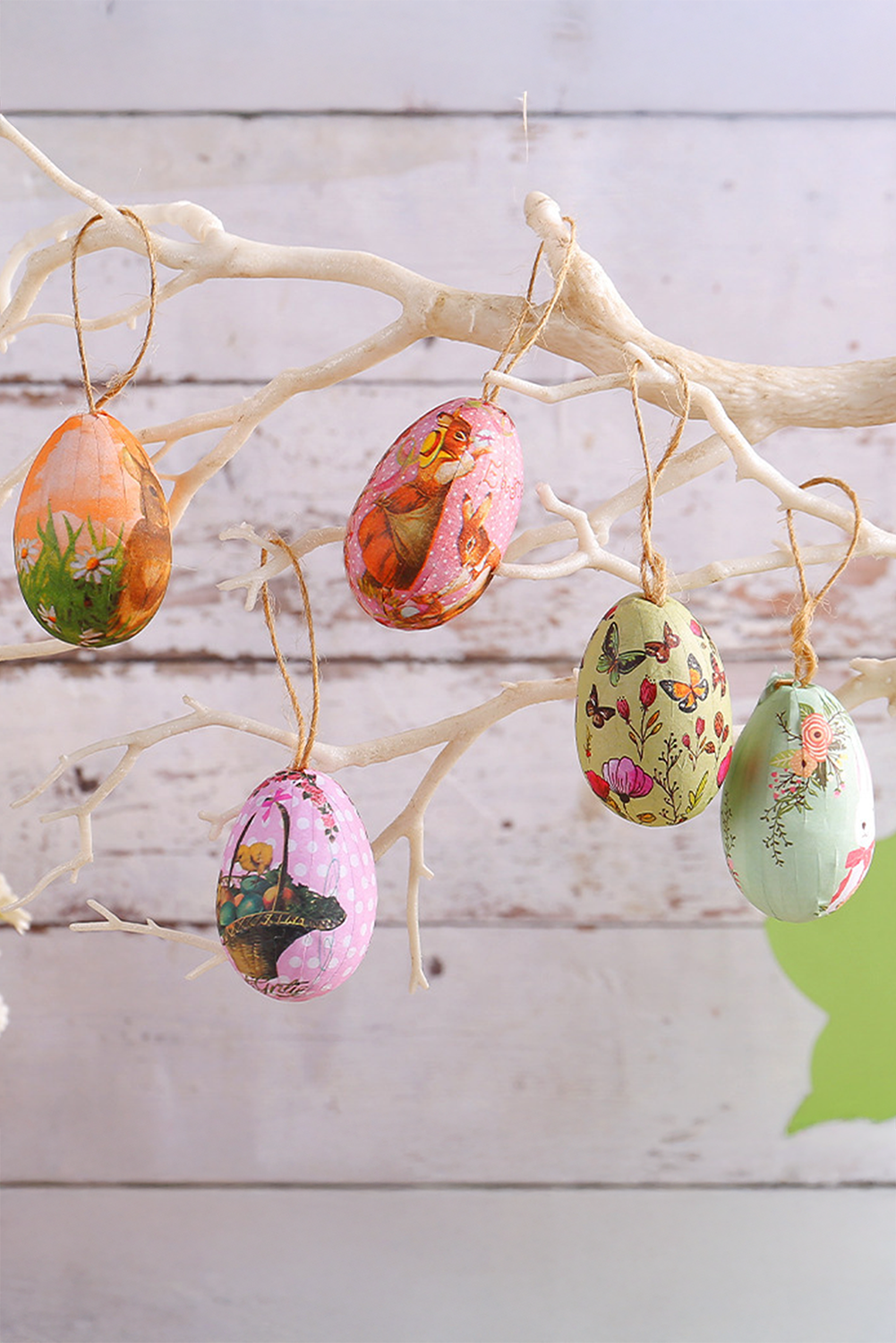 Bonbon 6pcs/set Easter Egg Hanging Home Decoration with Basket