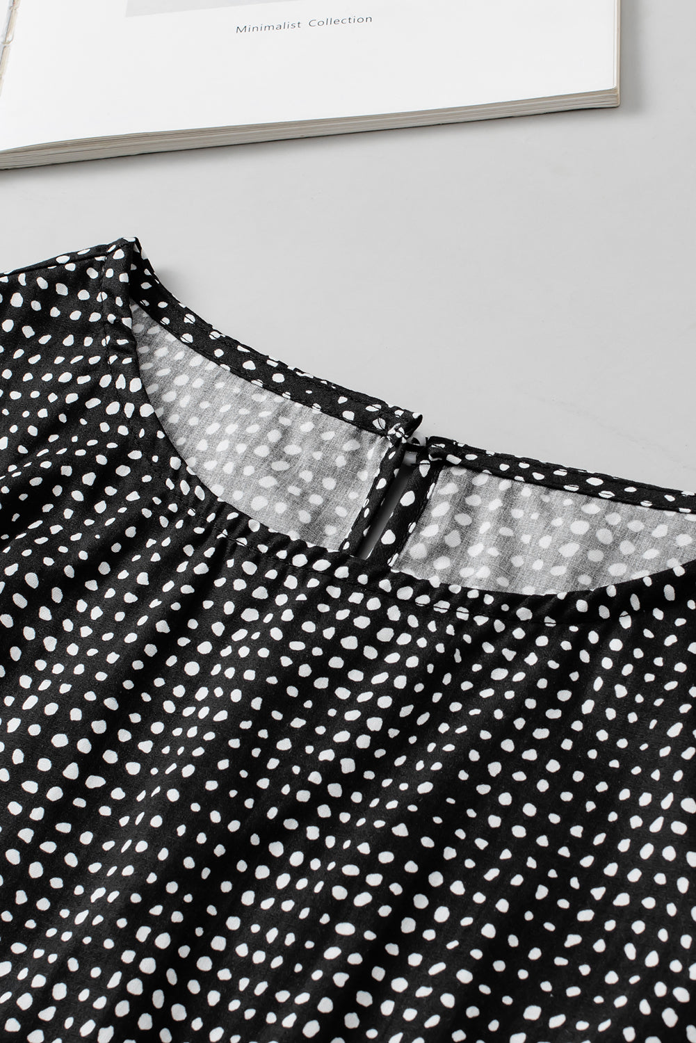 Black Cheetah Short Puff Sleeve Blouse