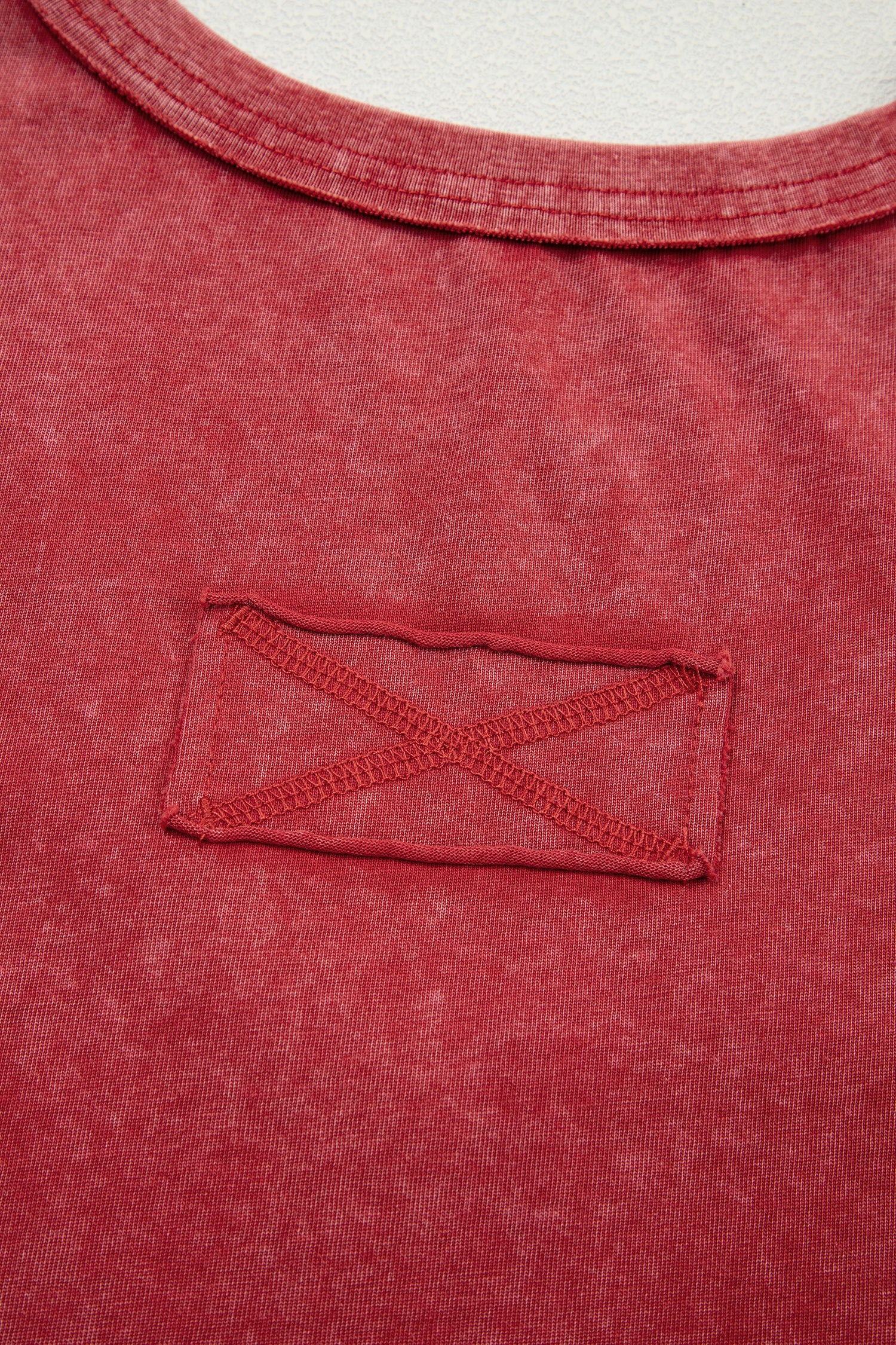 Red Dahlia Mineral Wash V Neck Tank Top