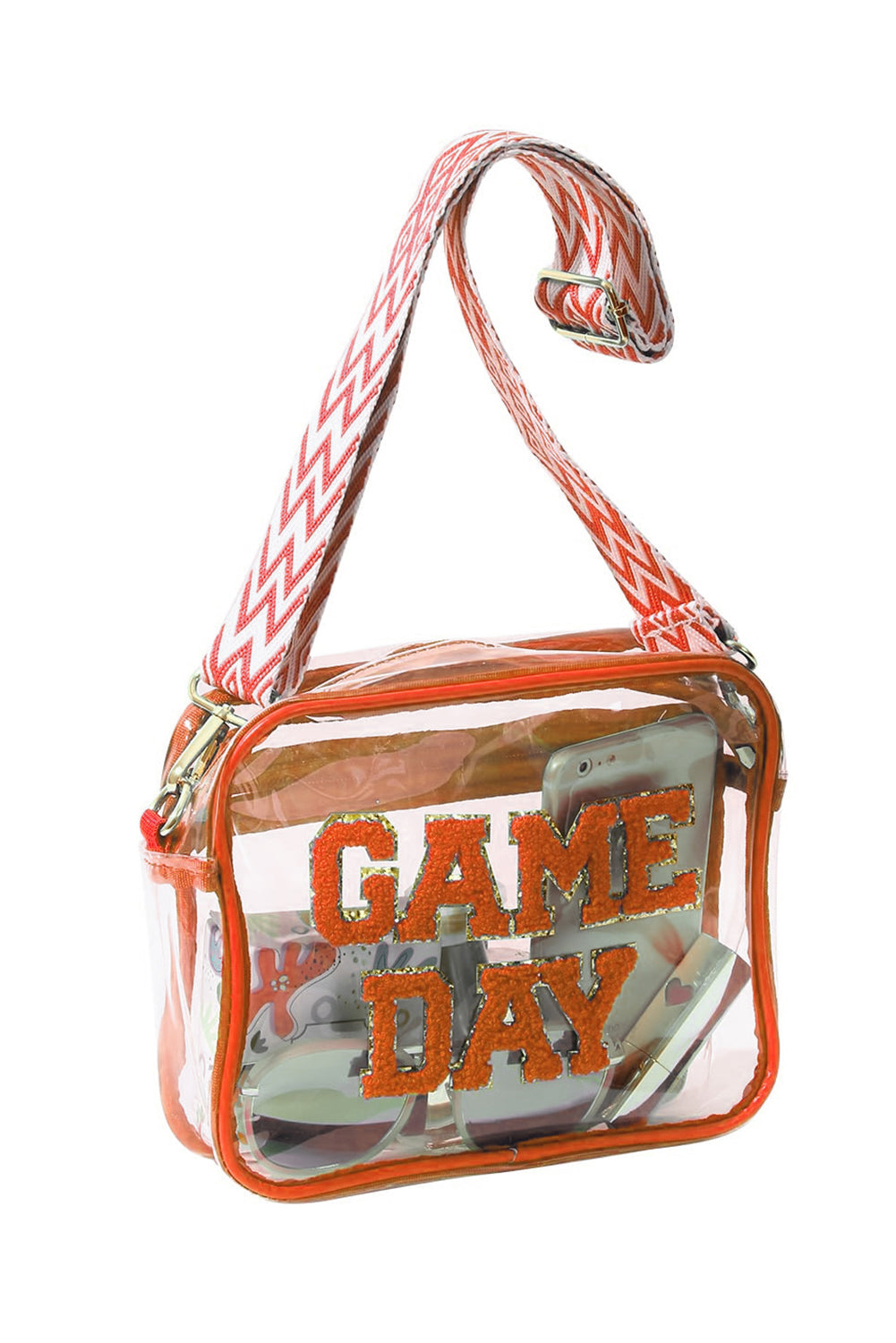 Orange GAME DAY Rugby Football Clear Shoulder Bag