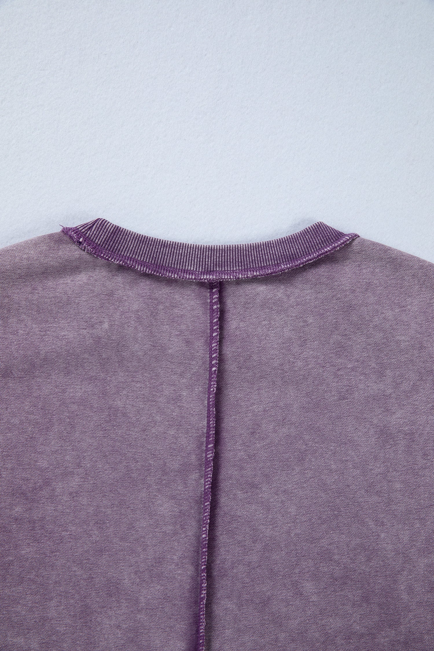 Valerian Mineral Wash Exposed Seam Side Slit Sweatshirt