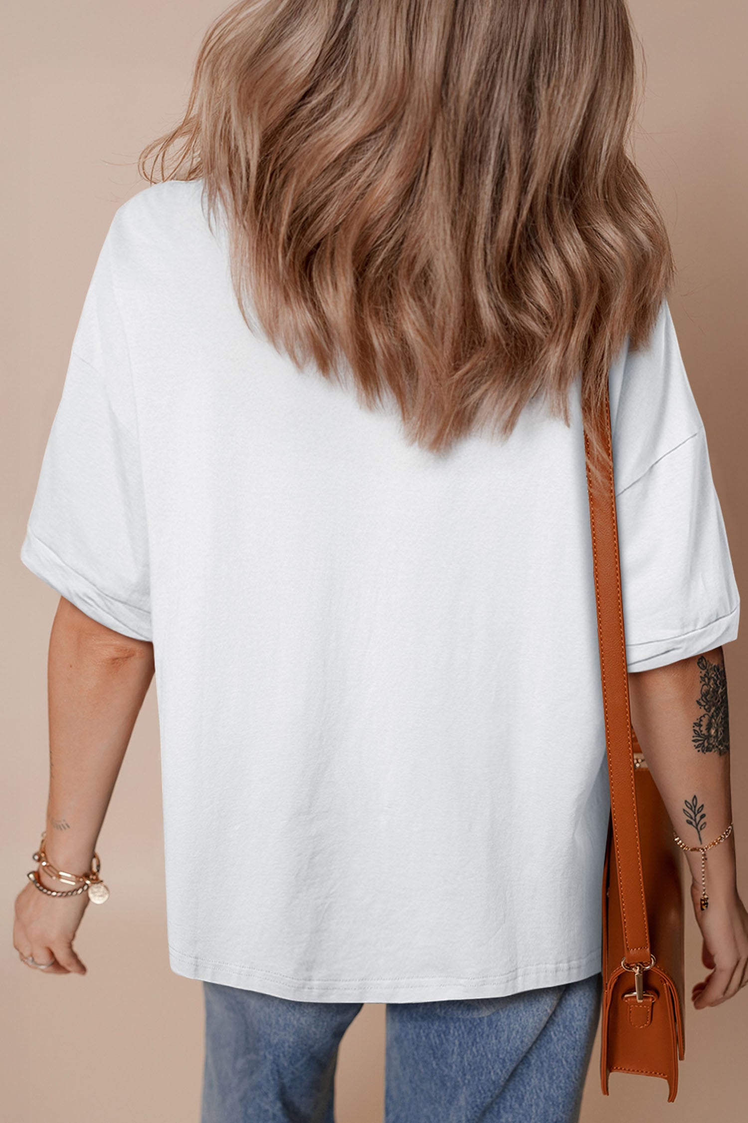 White Game Day Football Graphic Casual Loose T Shirt