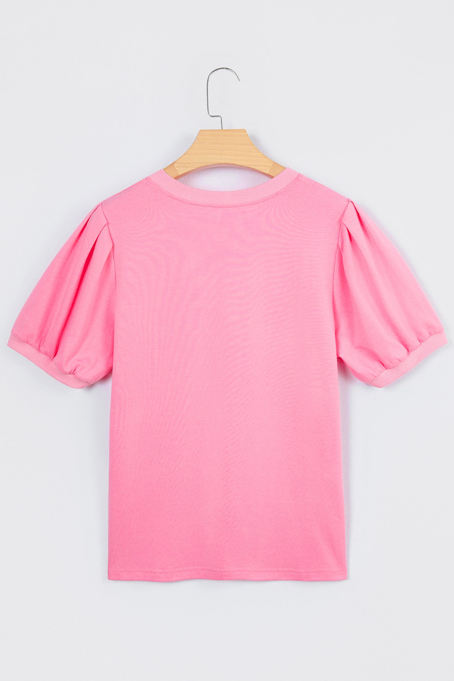 Bonbon V Neck Puff Sleeve Sequin Mama Heart Graphic Top