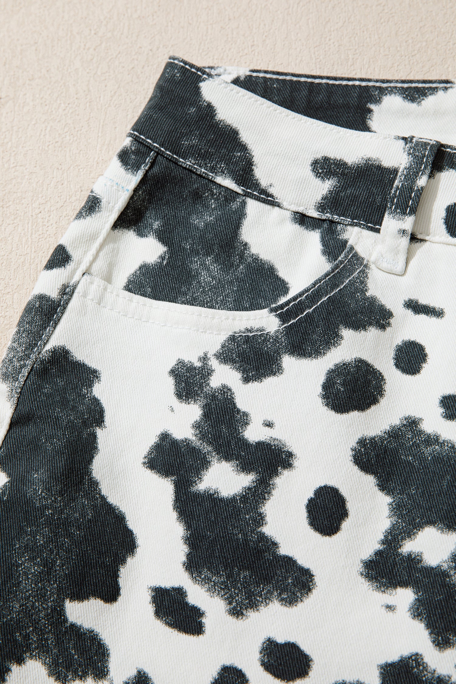 Brown Abstract Print Metal Button Regular Fit Full-Length Jeans