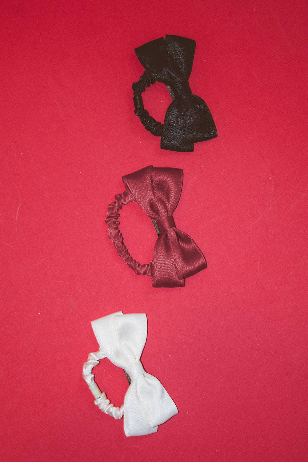 Burgundy Double Bow Scrunchy Hair Tie