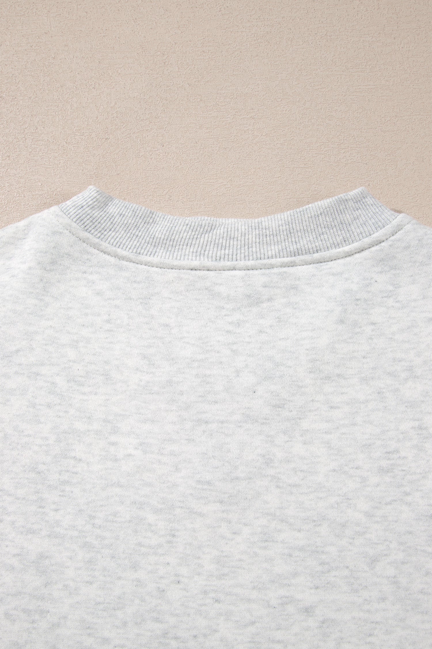 Light Grey High Neck Ribbed Cuff Hem Sweatshirt