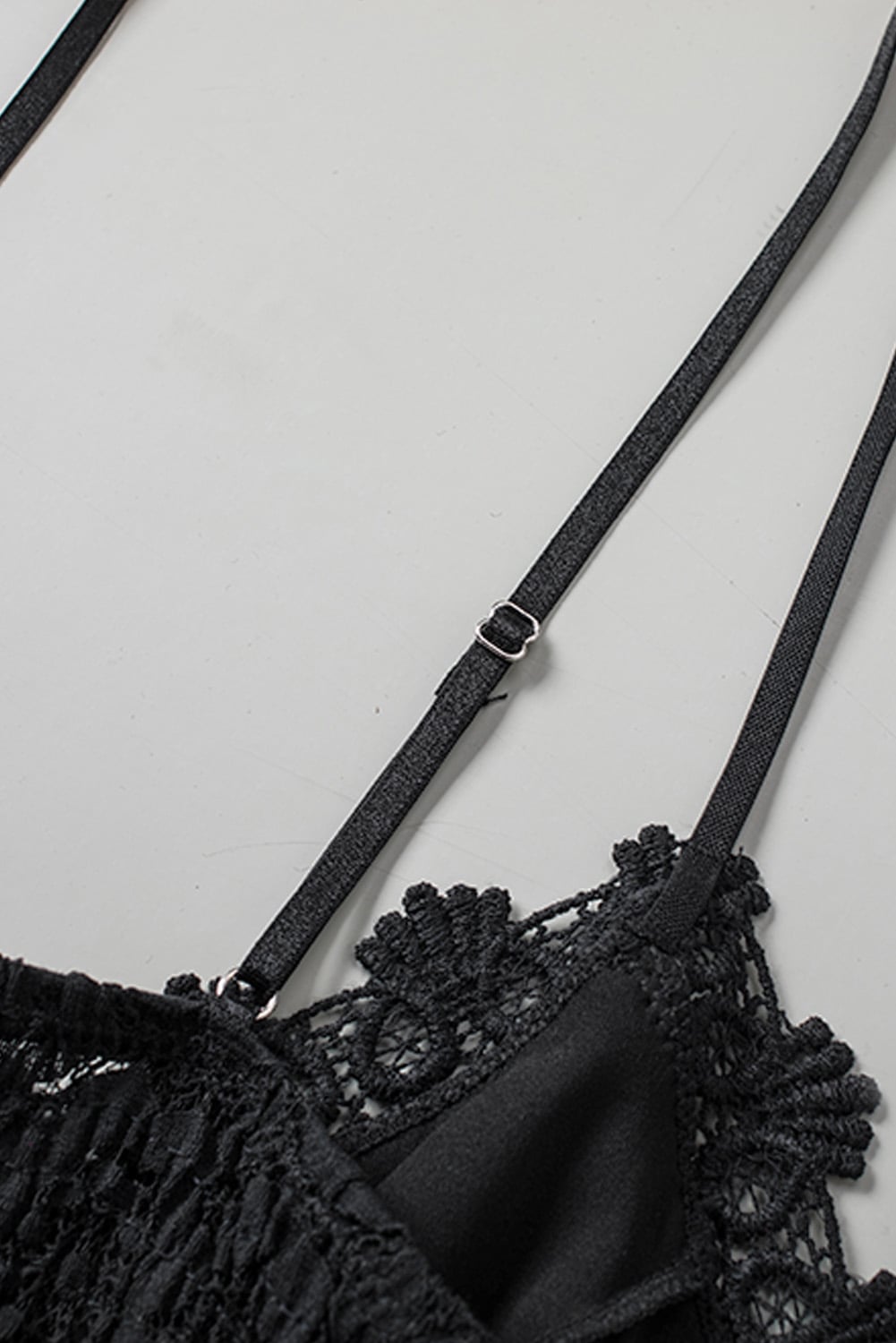 Black  Crochet Lace Bralette Crop Top