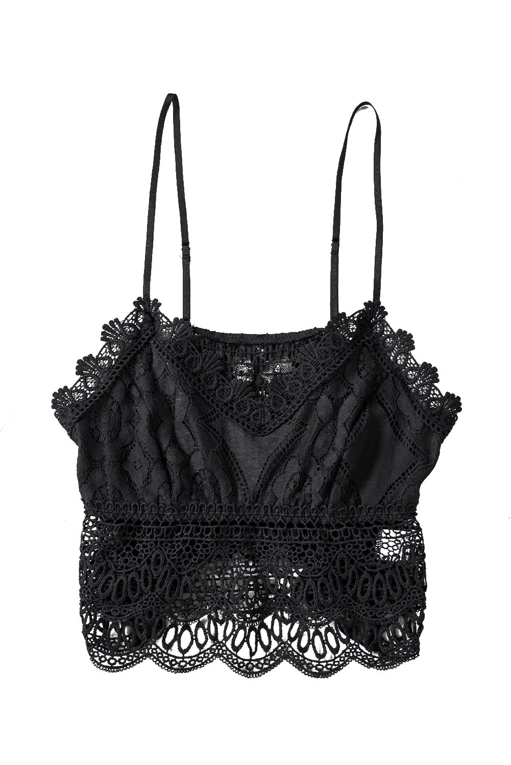 Black  Crochet Lace Bralette Crop Top
