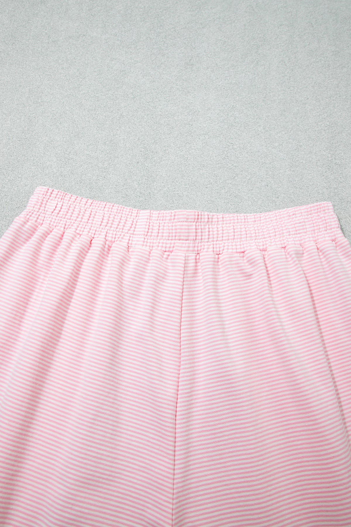 Pink Stripe Color Block Trim Mock Neck Pullover Drawstring Pants Casual Outfit