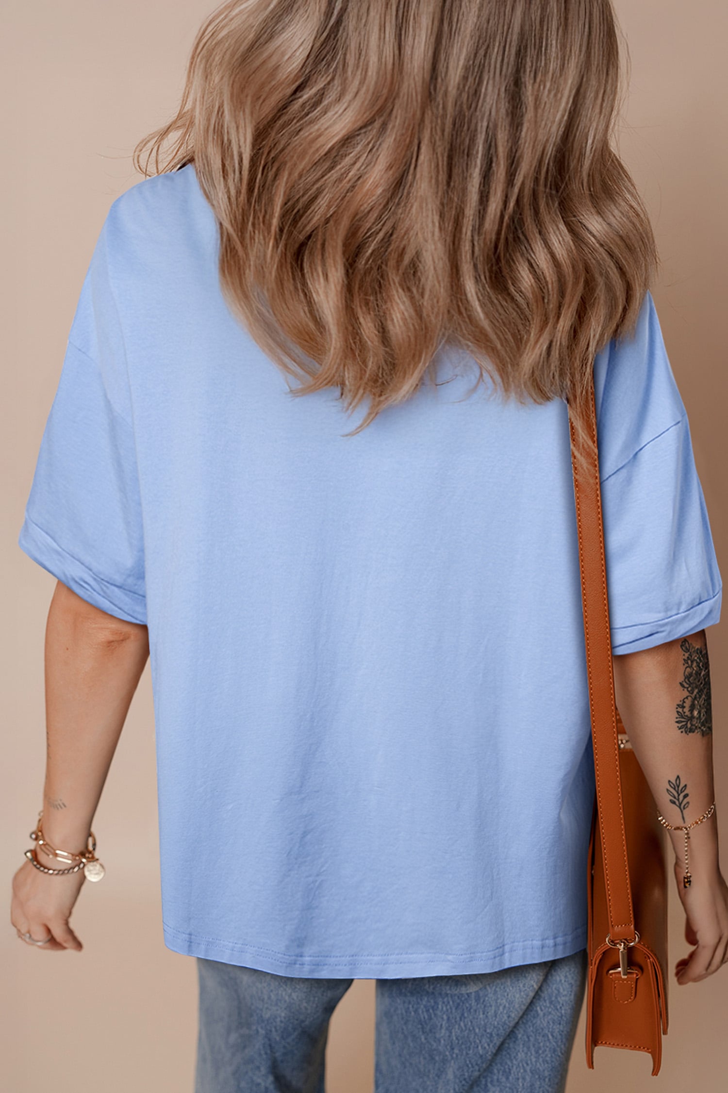 Myosotis Western Duck Graphic Round Neck Oversized T-Shirt