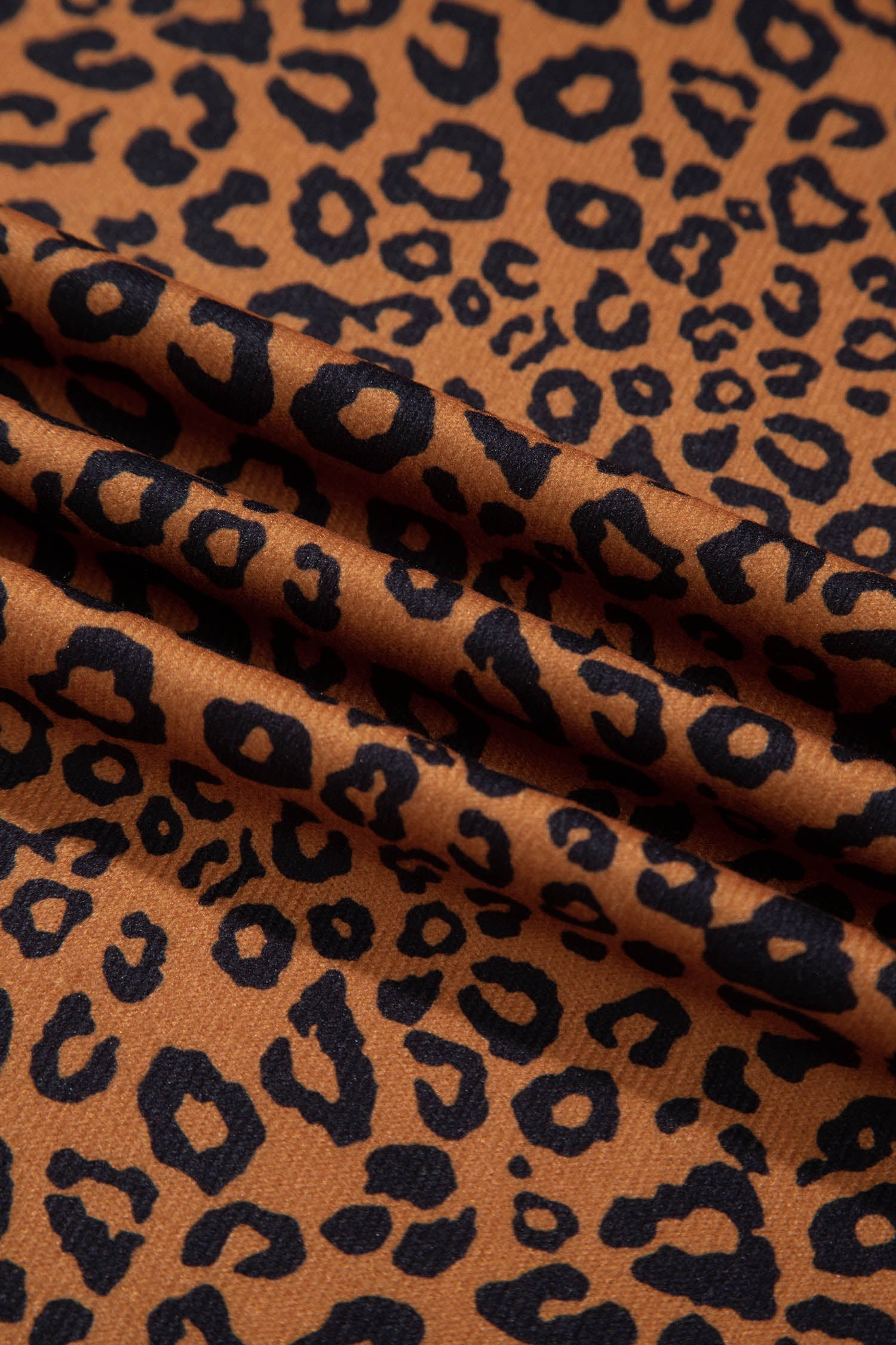 Brown Leopard Print Long Sleeve Top Relaxed Pant Set