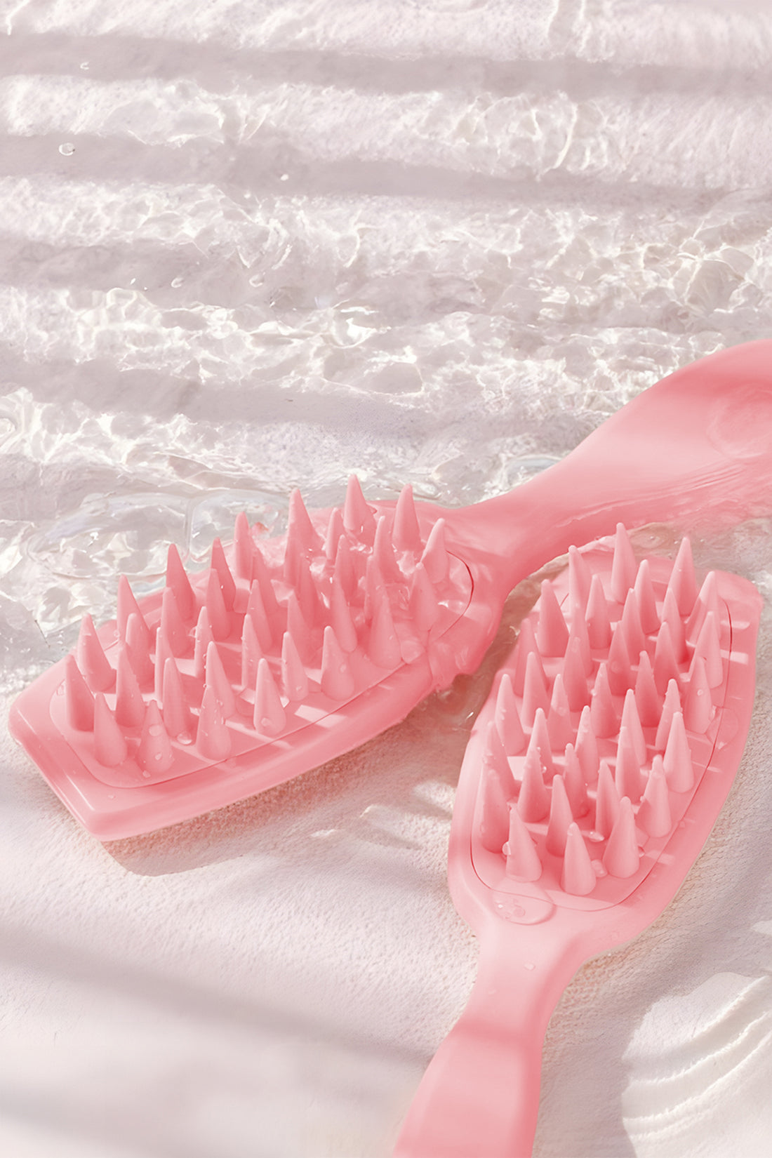 Light Pink Silicone Scalp Massage Hair Brush