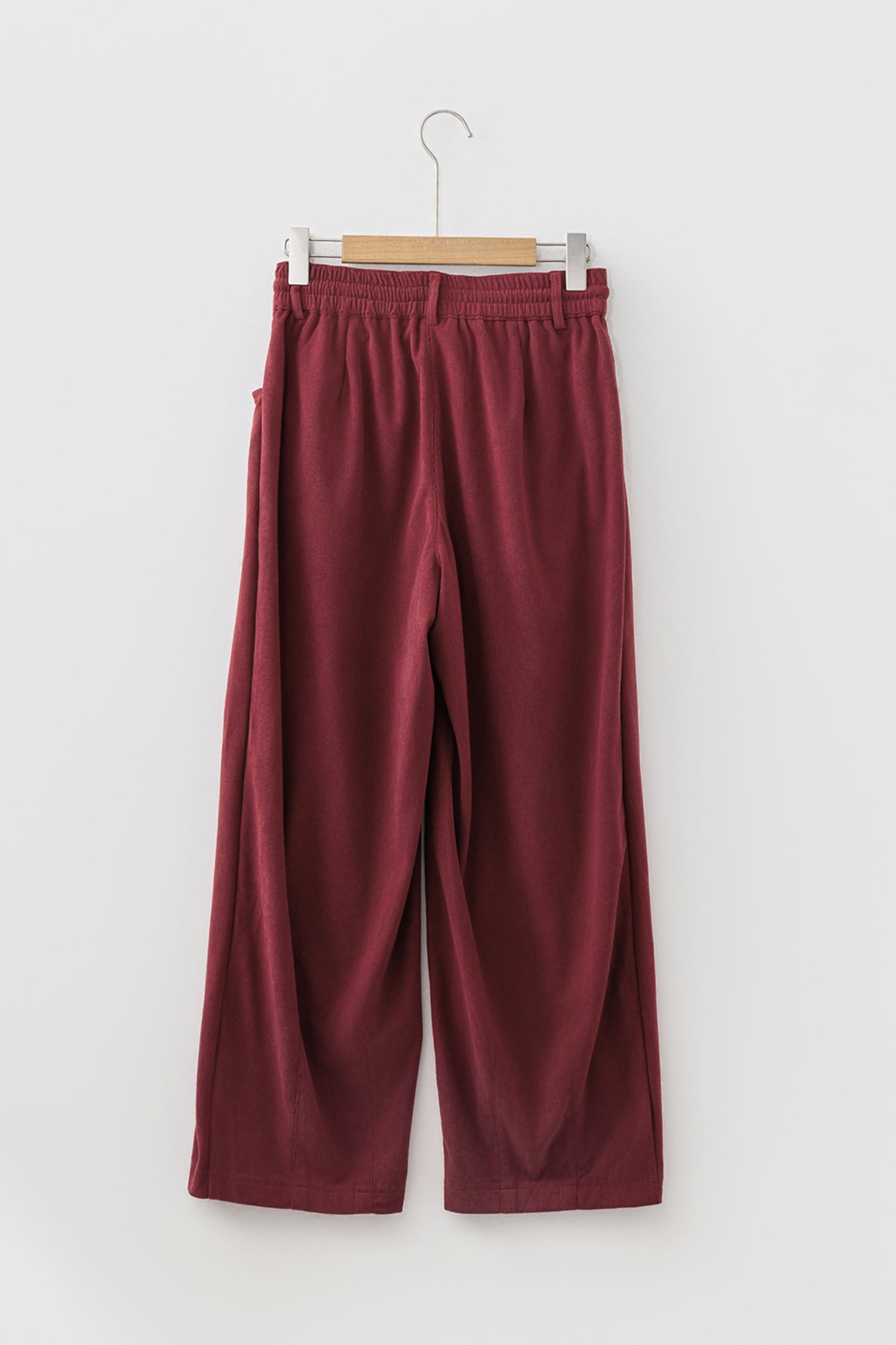 Racing Red Elastic Waist Drawstring Corduroy Casual Pants