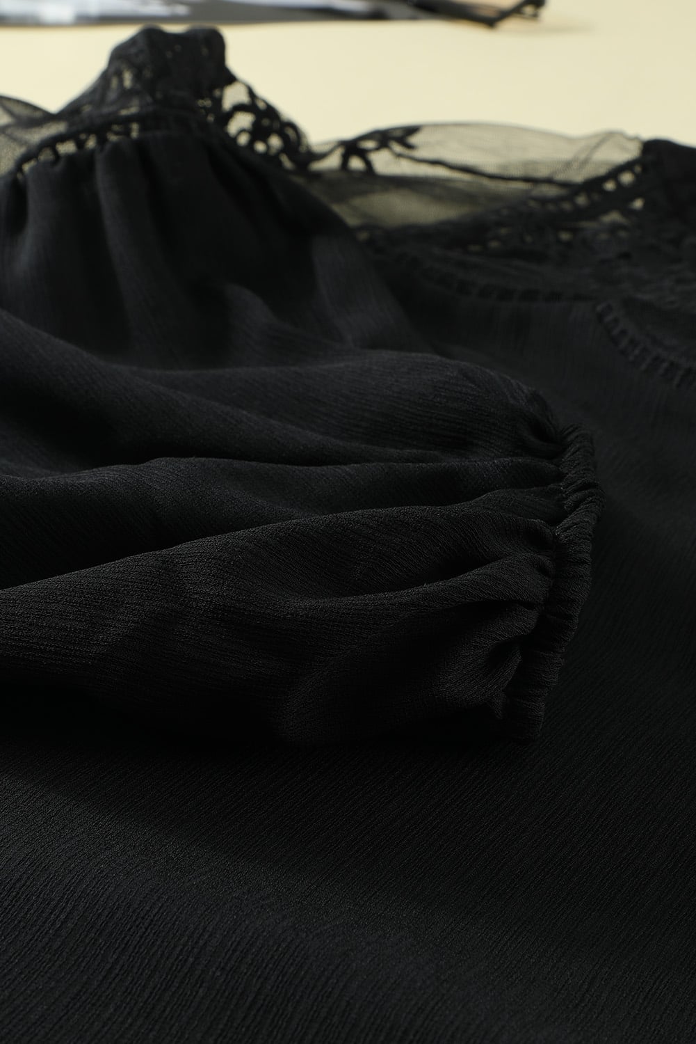 Black Formal Invitation Lace Blouse