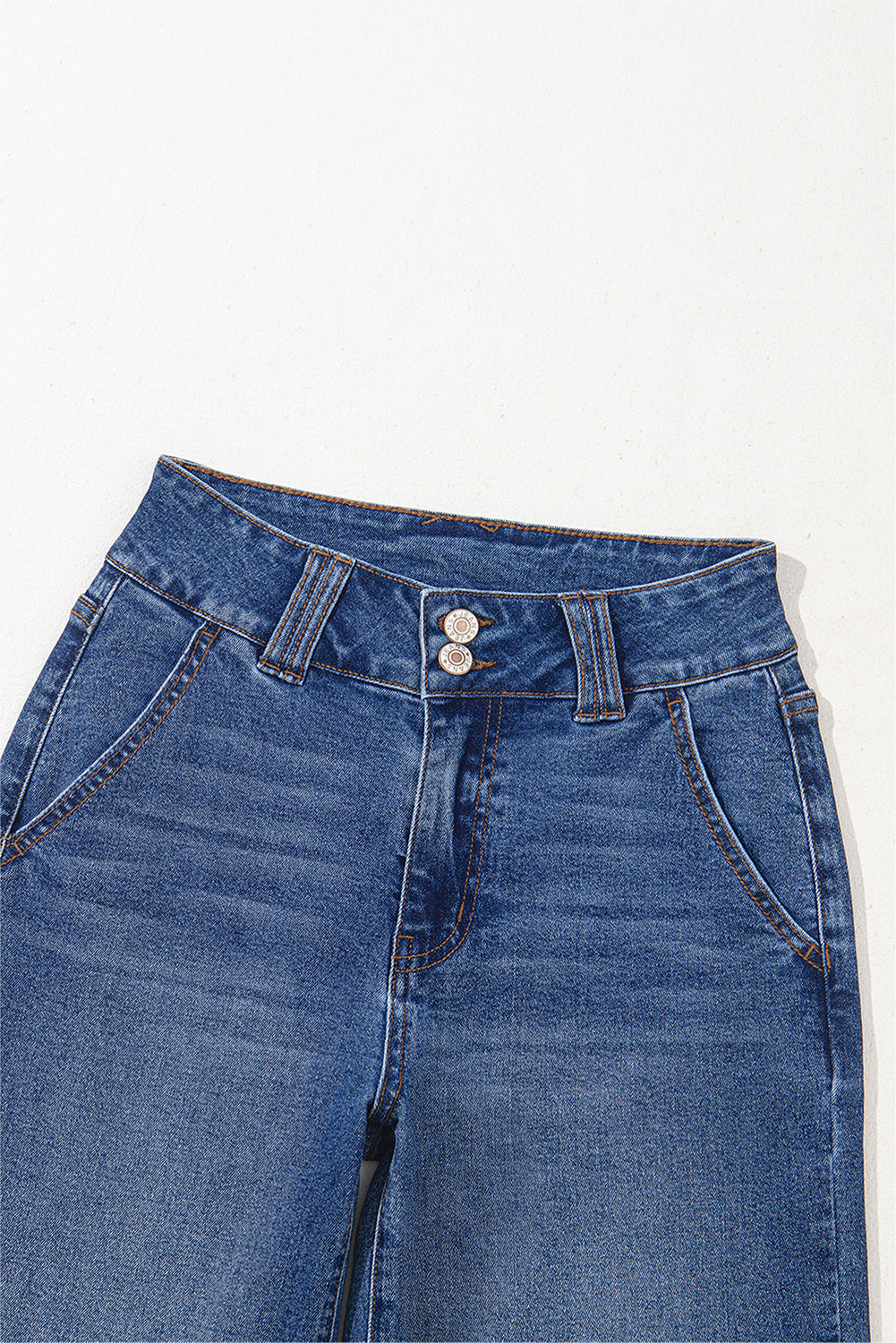 Ashleigh Blue Double Button Zip Fly Straight Leg Jeans