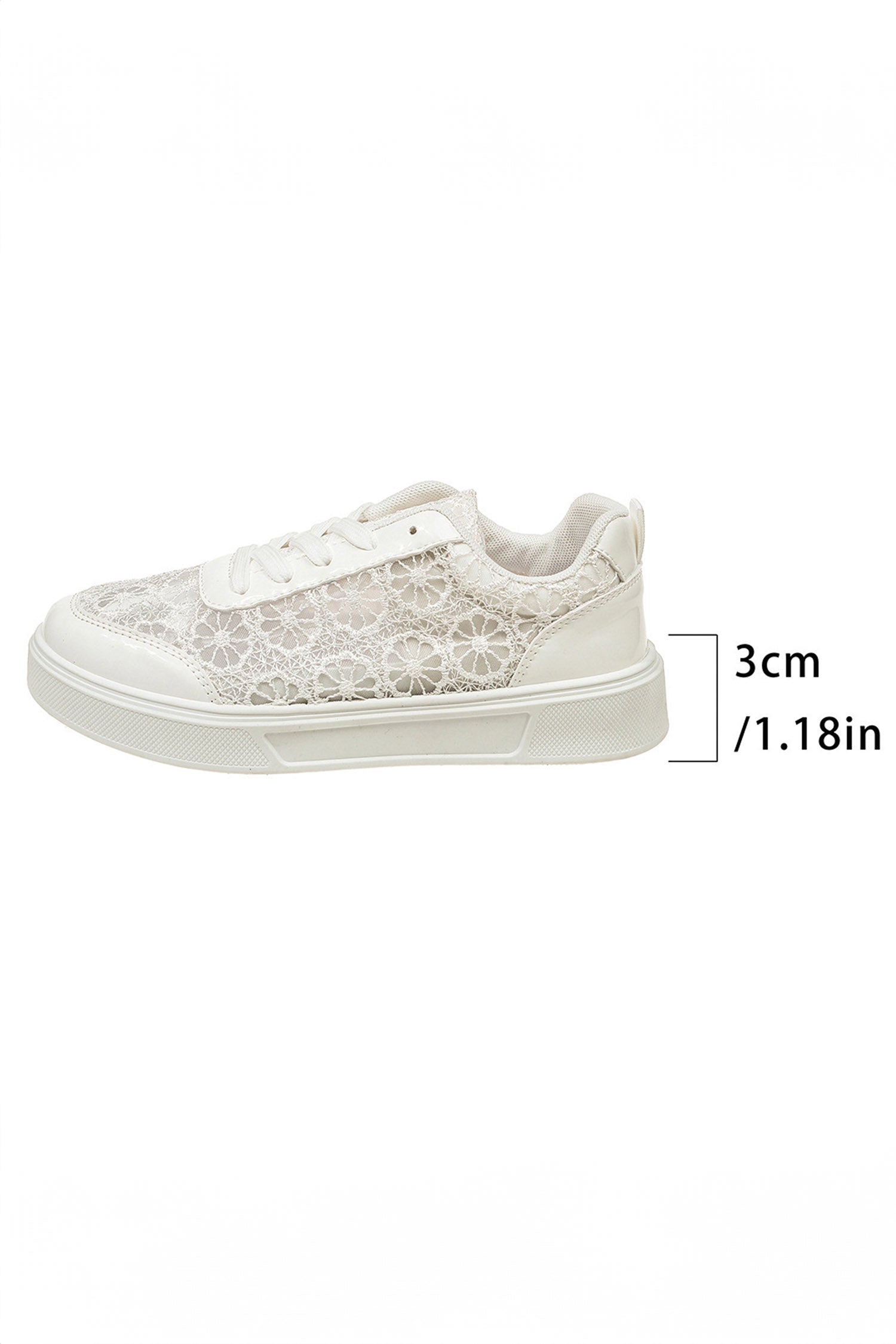 White Sheer Floral Lace Slip-On Casual Sneakers