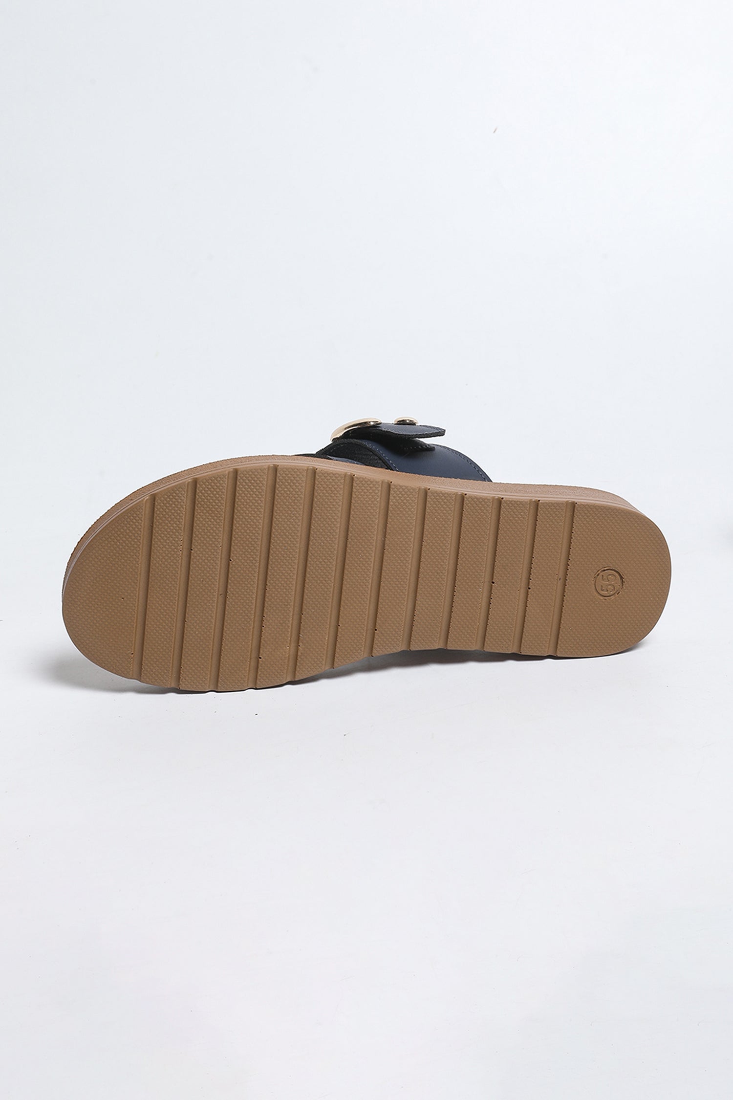 Ivy Casual Buckle Slip-On Flat Slippers with TPR Sole