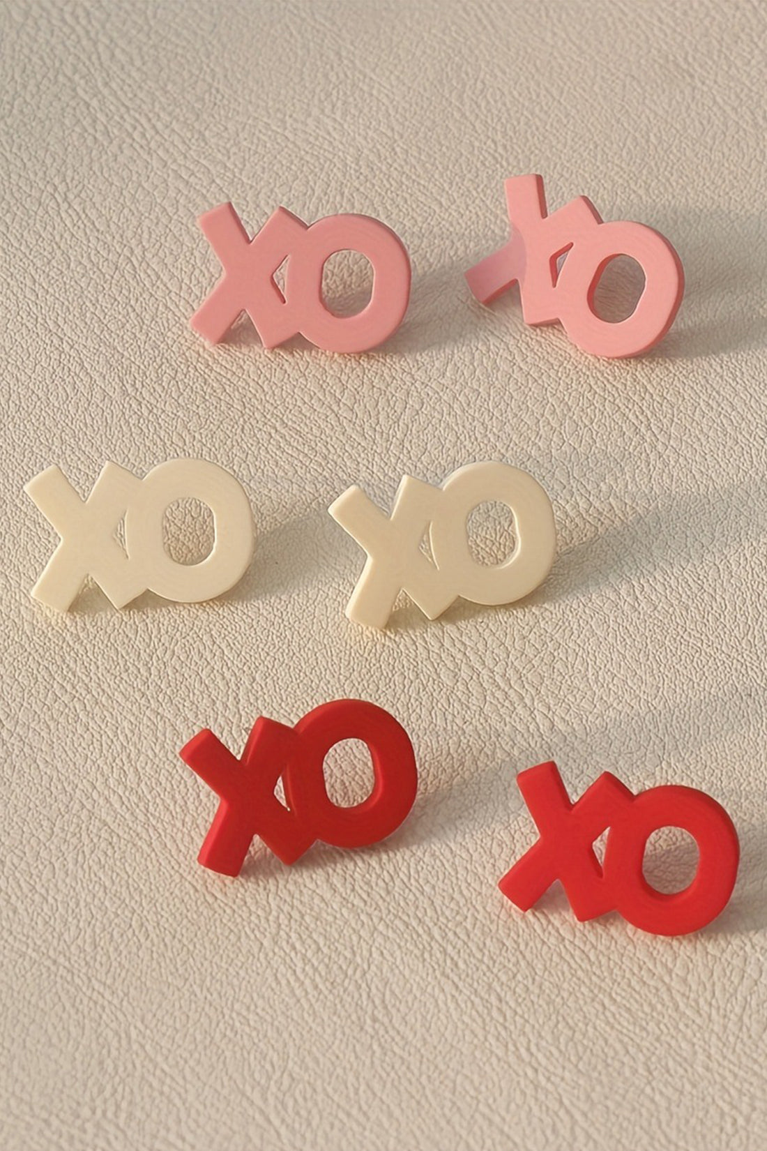 Pink 3 Pairs Different Colors XOXO Earrings