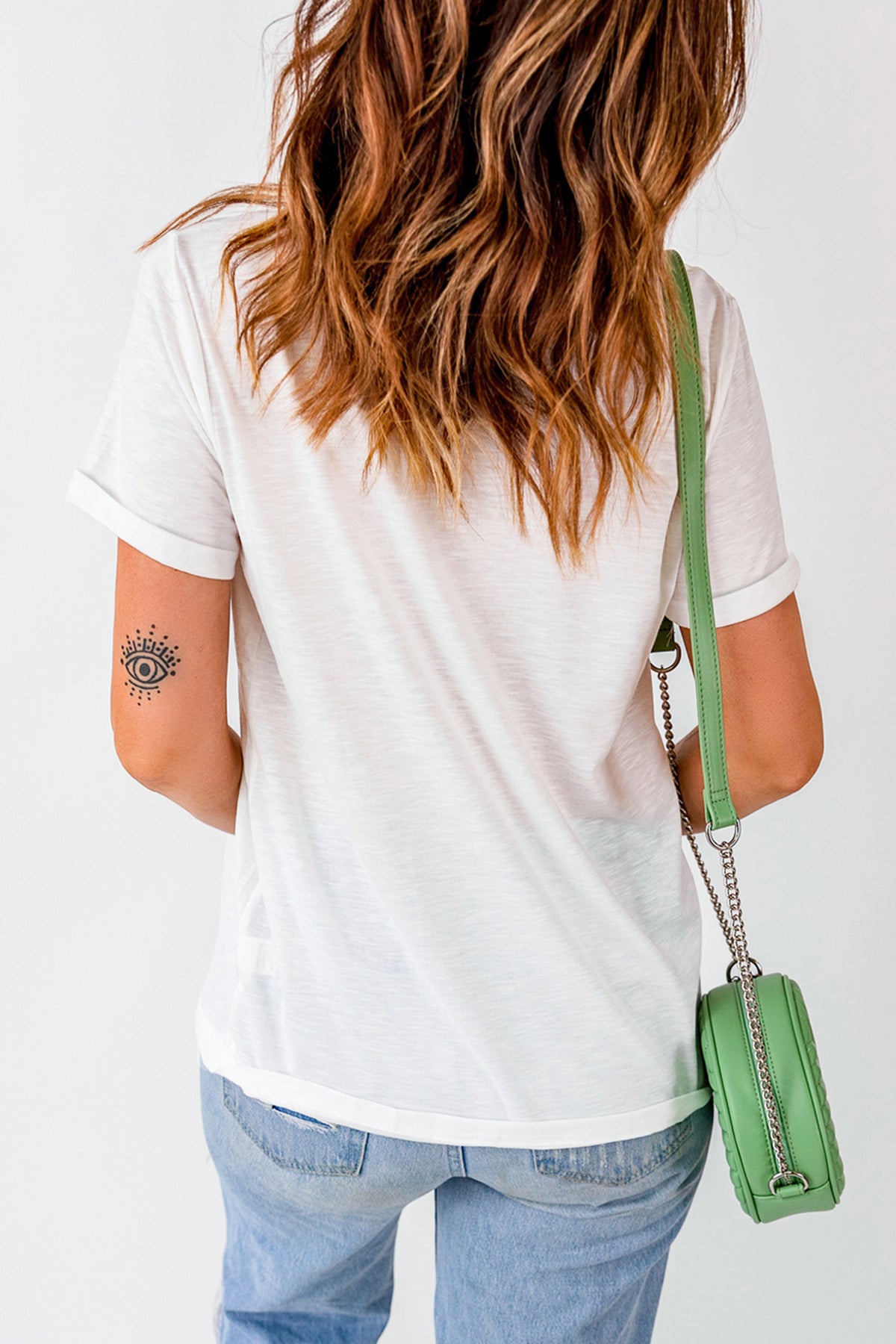 White Western Duck Print Casual Graphic Tee