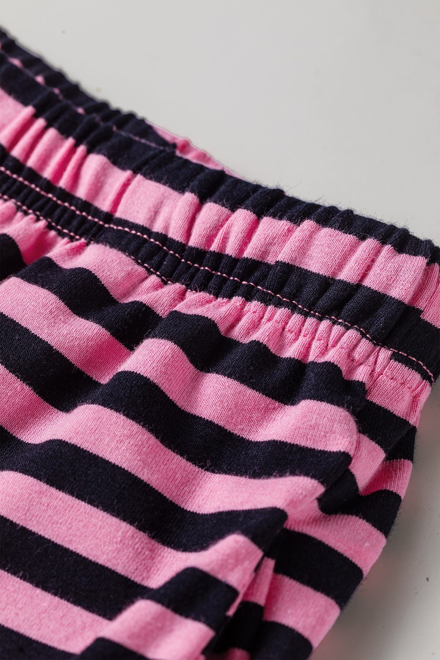 Pink Stripe Casual Long Sleeve Top Drawstring Pant Set