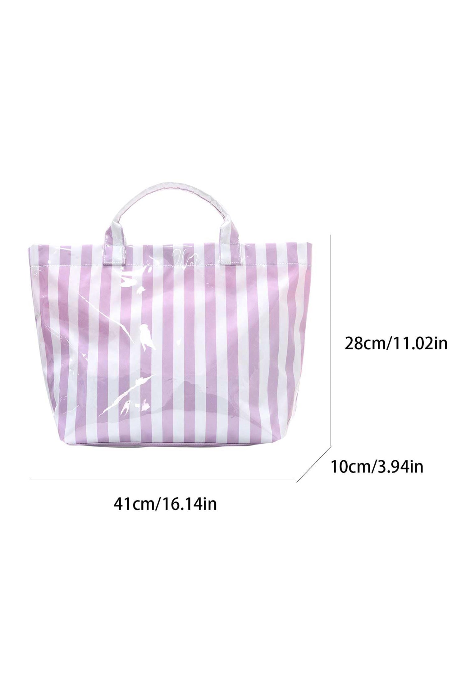 Wisteria Glossy Striped Vinyl Large Tote Bag
