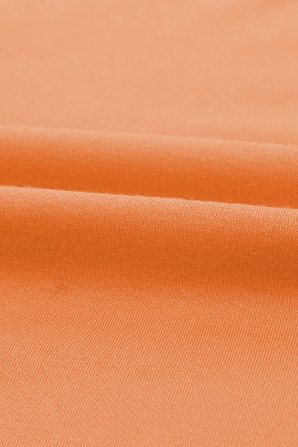 Orange Plain Crew Neck Long Sleeve Top