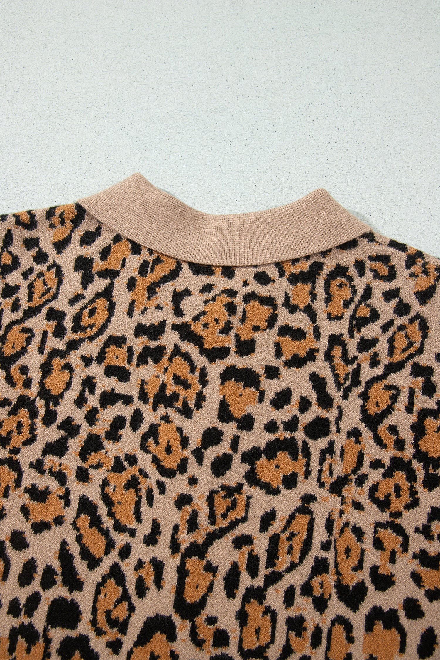 Brown Leopard Print Button-Up Cardigan Long Sleeve Cardigans