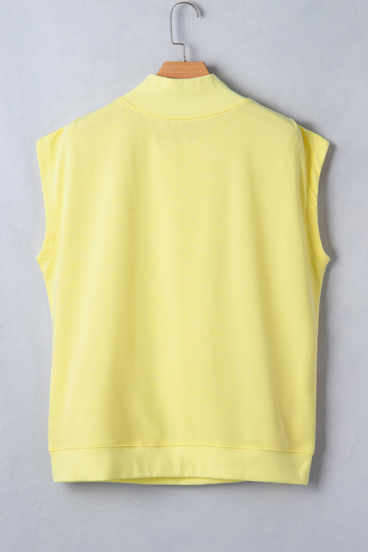 Yellow Vibrant Fishes Striped Pattern High Neck Short Sleeve Top