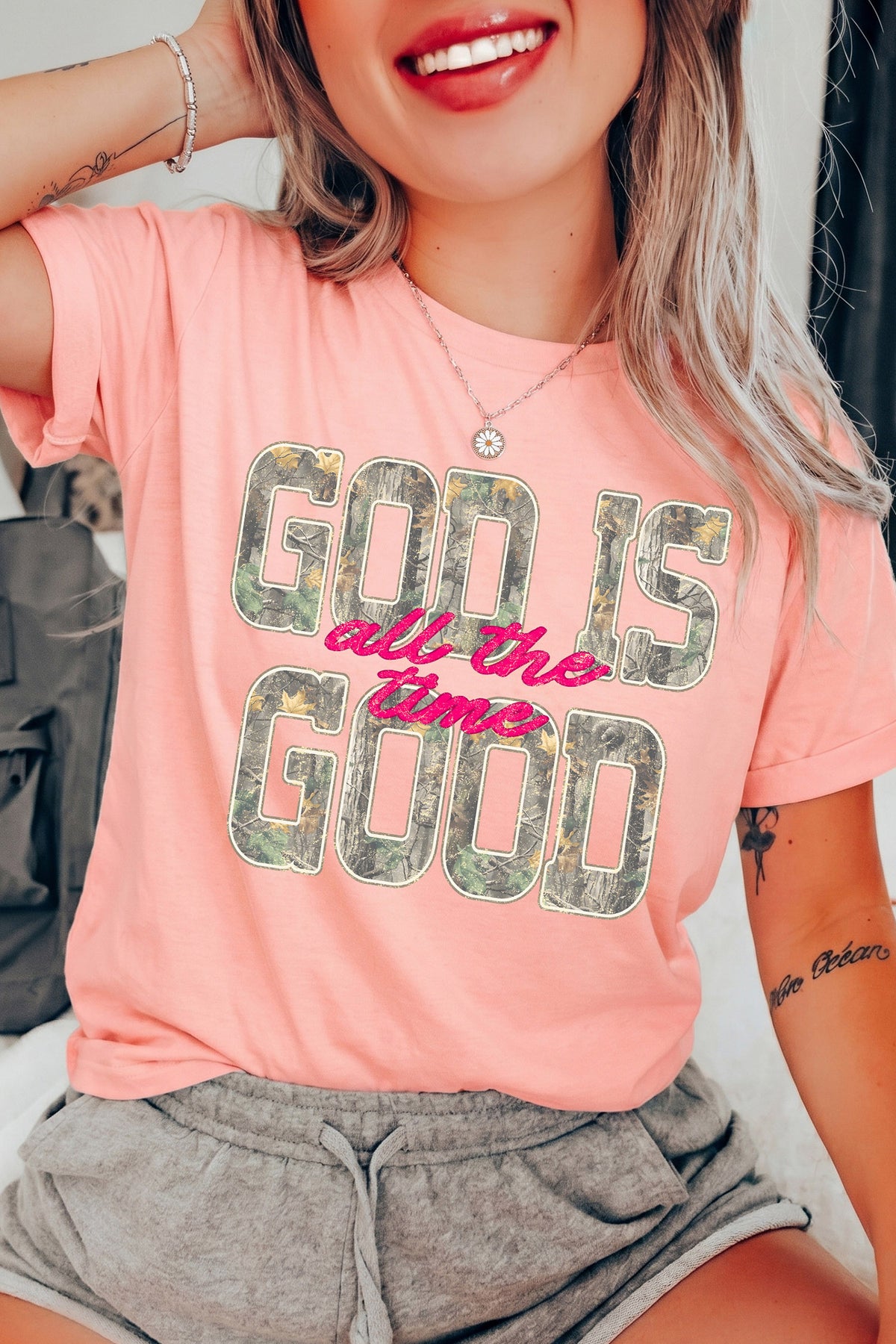 Pink Casual Heat Transferring Slogan Pattern T-Shirt
