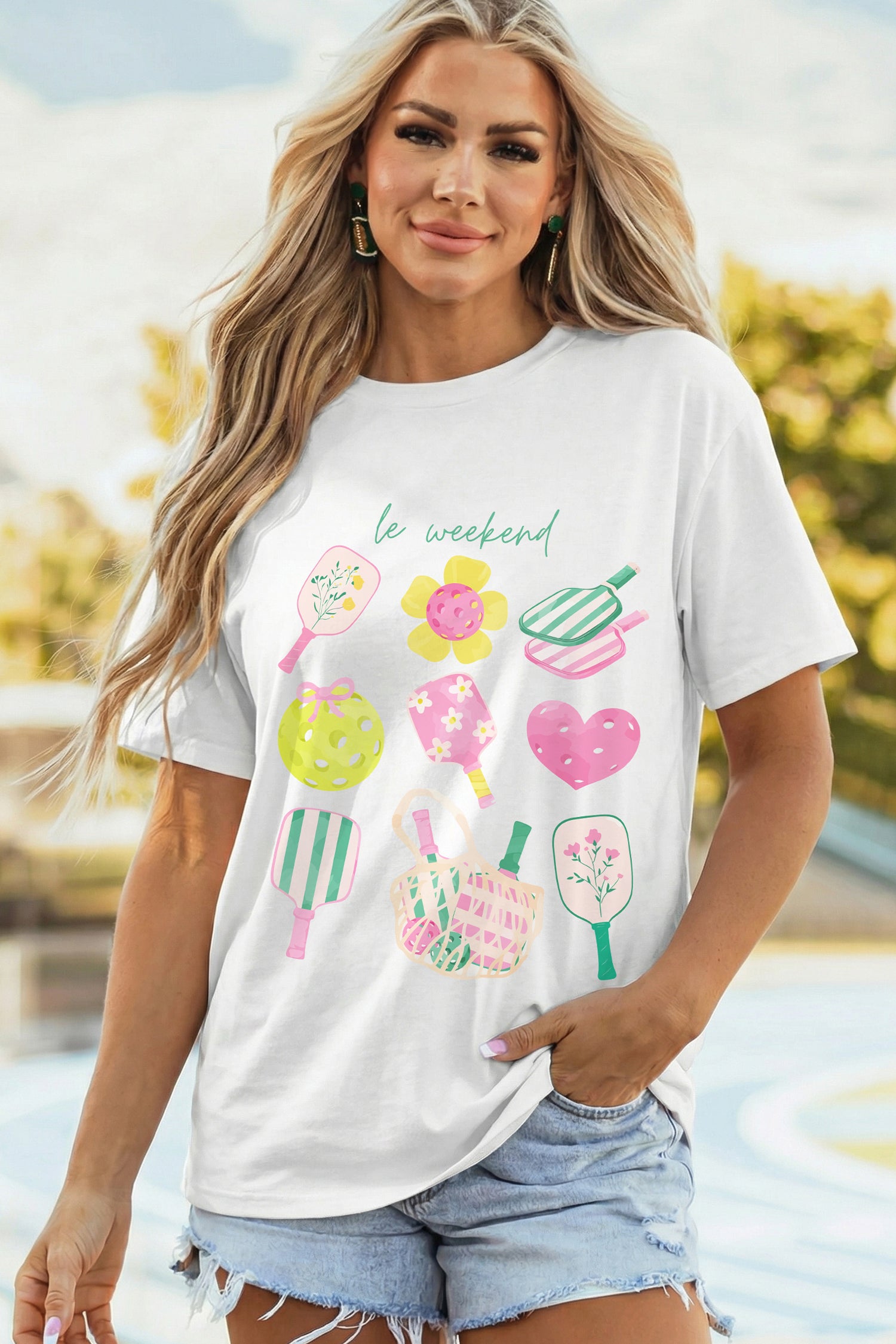 White le weekend Pickleball Graphic Tee