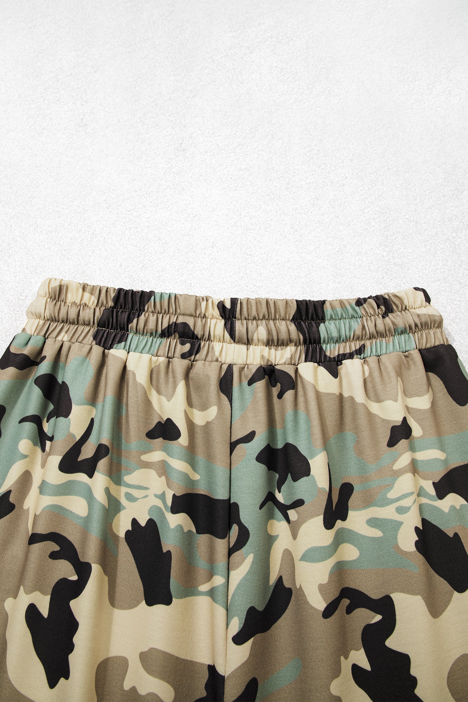 Multicolour Camouflage Print Street Fashion Drawstring Shift Pants