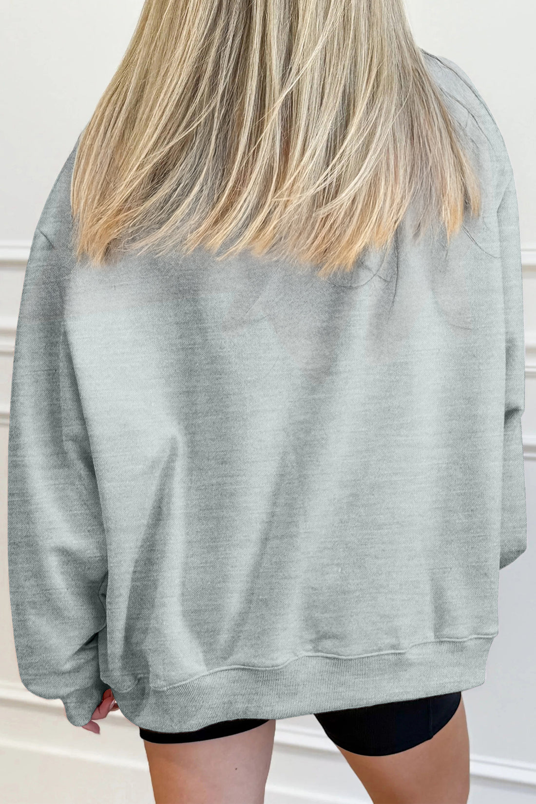 Gray Oversize Pumpkin Season Print Mock Neck Graphic Sweatshirt