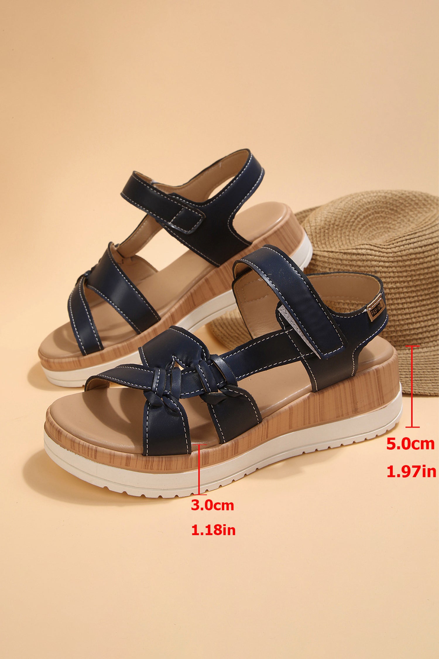 Color black Low Cut PU Leather Slip-on TPR Sole Casual Sandals