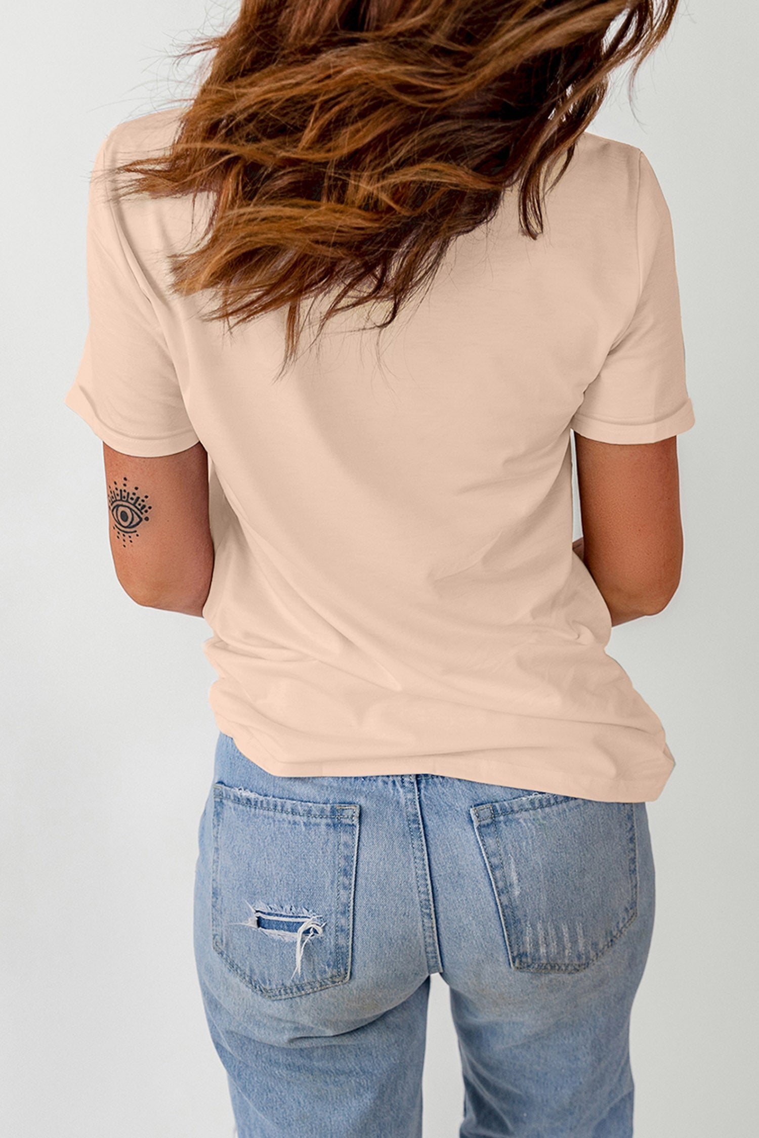 Khaki Embroidered Slogan Short Sleeve Graphic Tee