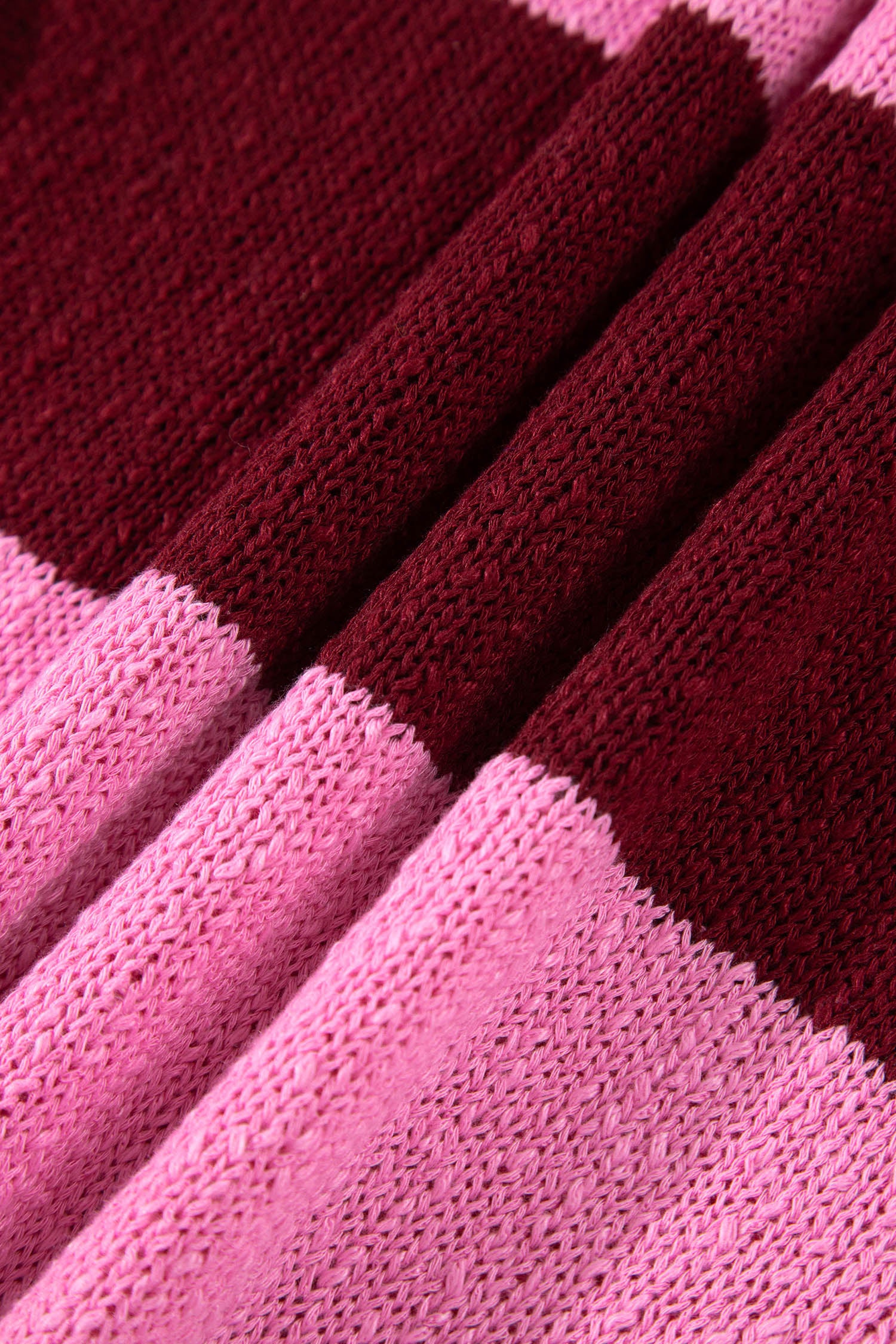 Pink Stripe Striped Drop Shoulder Long Sleeve Pullover Regular Fit Knit Sweater