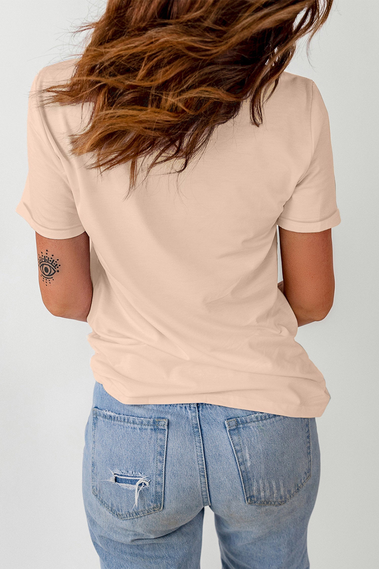 Khaki Howdy HONEY Western Print Letter Casual Graphic T-Shirt