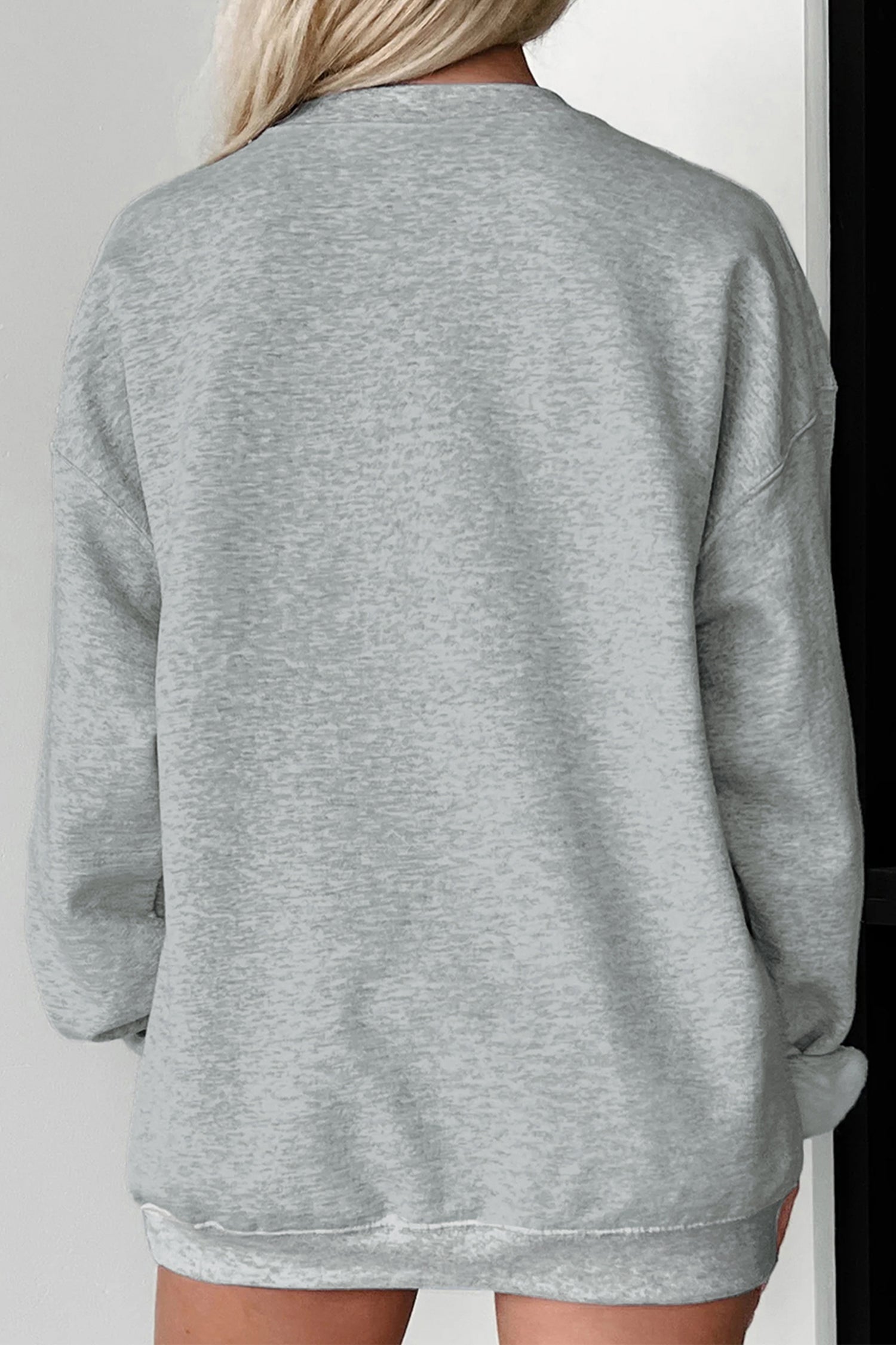Light Grey PUMPKIN SEASON Oversized Pullover Sweatshirt