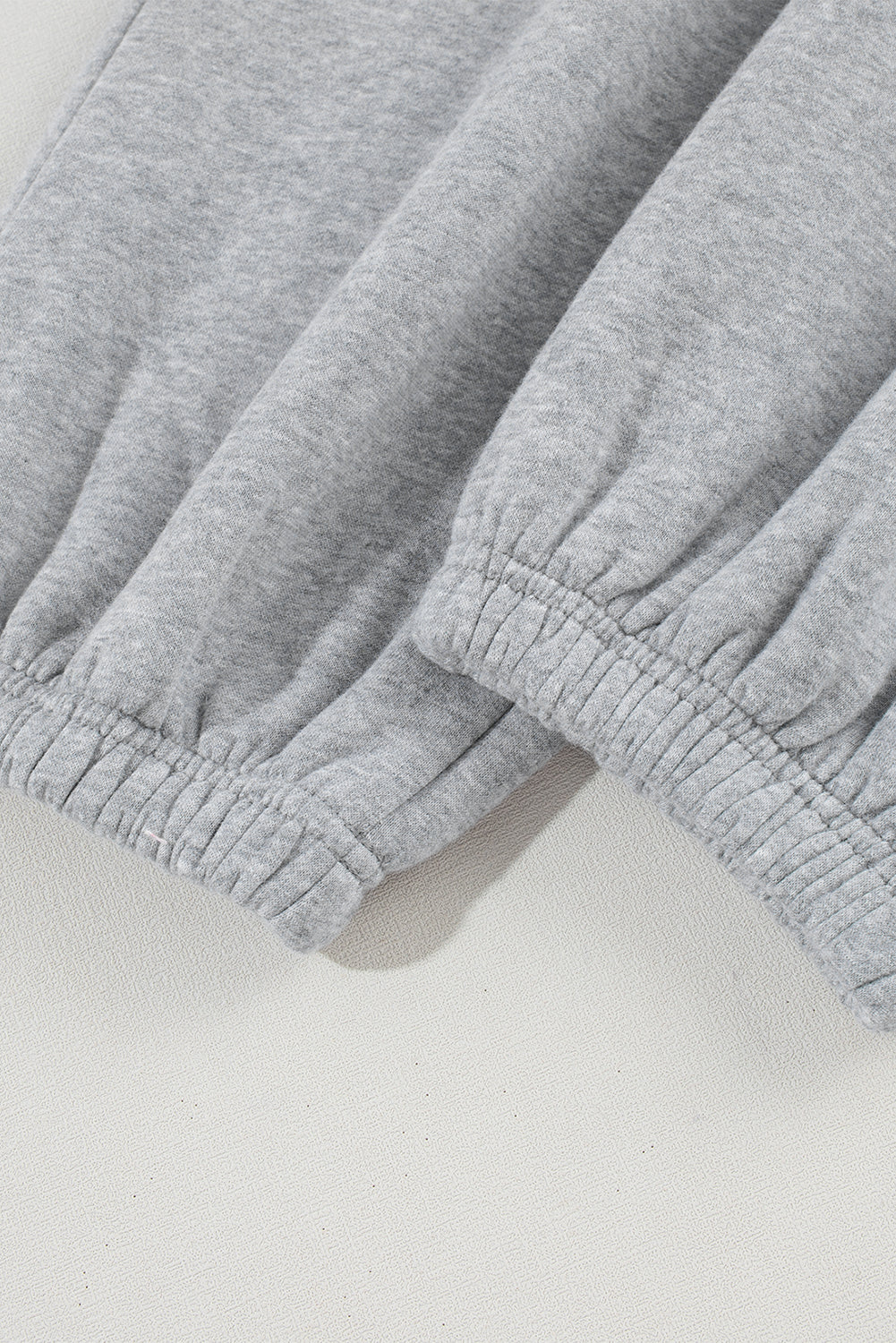 Light Grey Solid Color Crisscross Elastic Waist Sweatpants