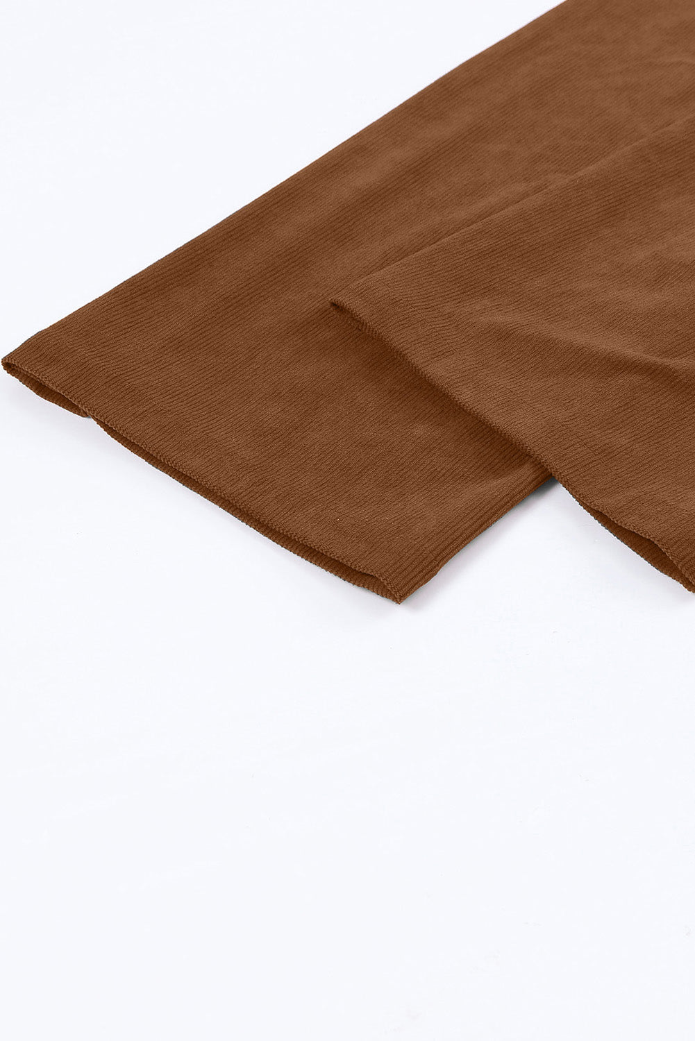 Brown Solid Color Corduroy Wide Leg Bib Overalls