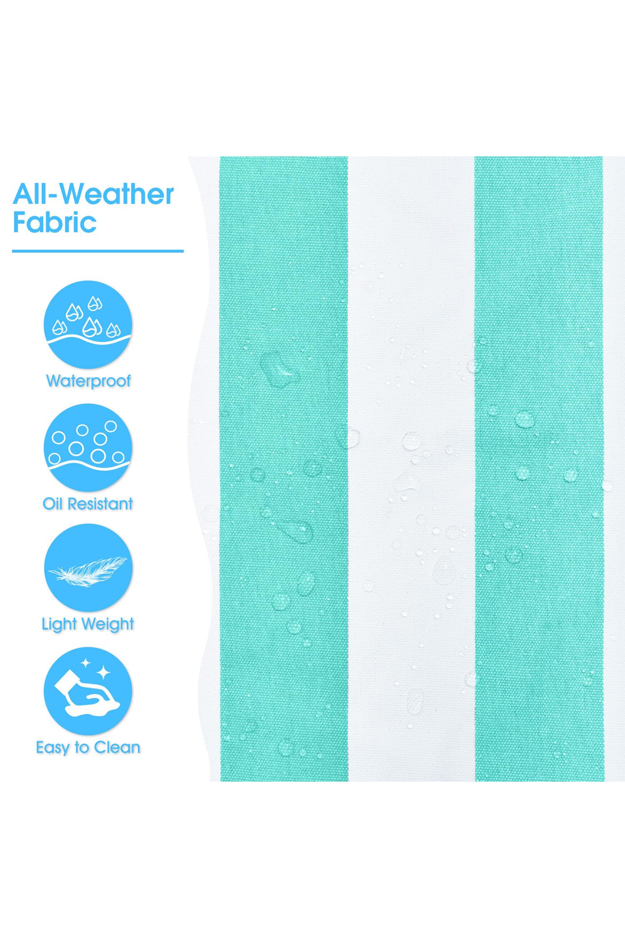 Light Blue Striped Waterproof Canvas Large Capacity Tote Bag