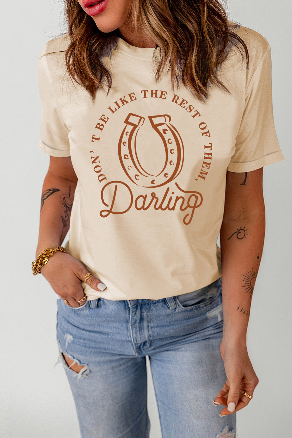 Khaki DO NOT BE LIKE THE REST OF THEM Darling Graphic Tee