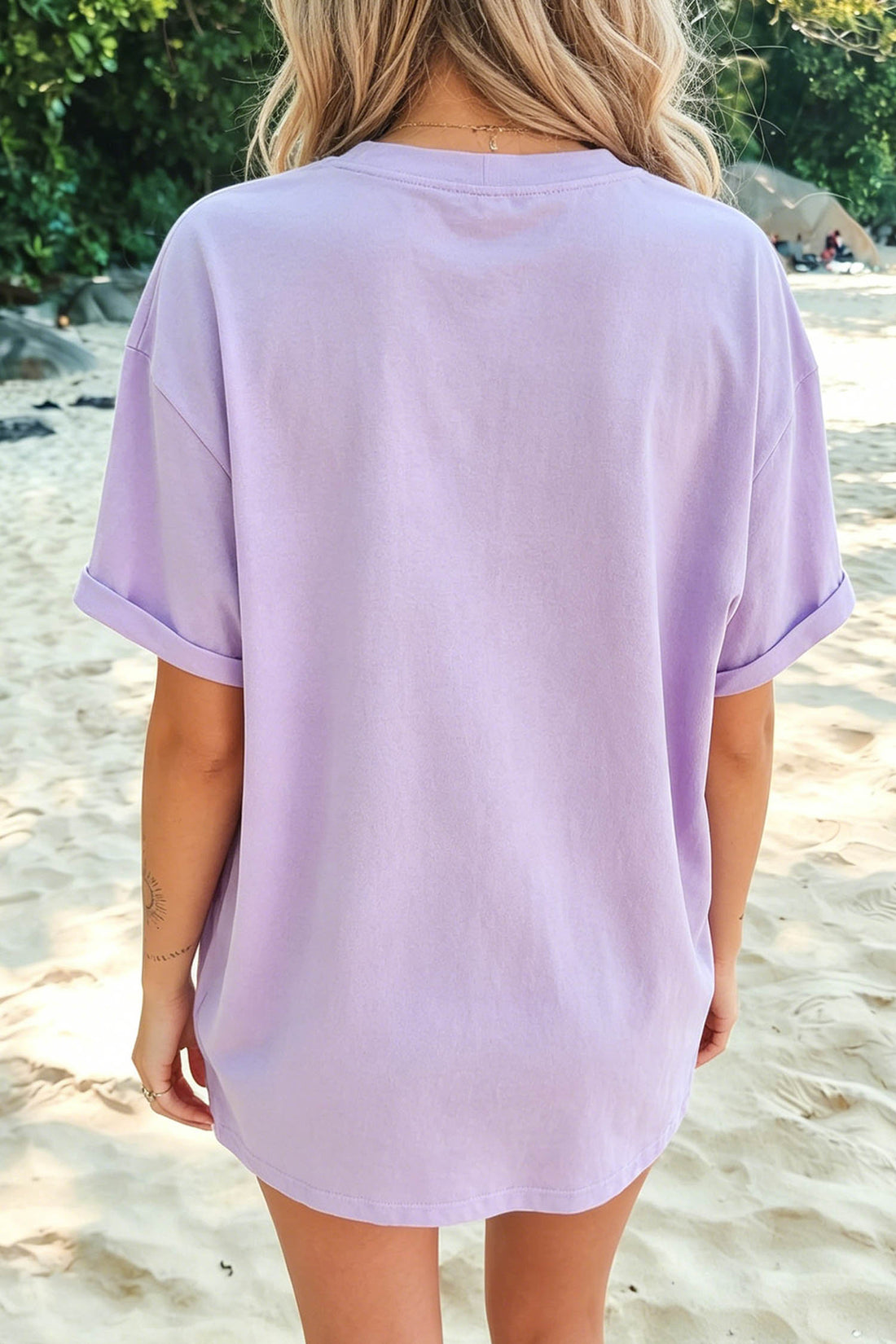 Orchid Petal Stay Sippin Vacation Style Graphic Tee