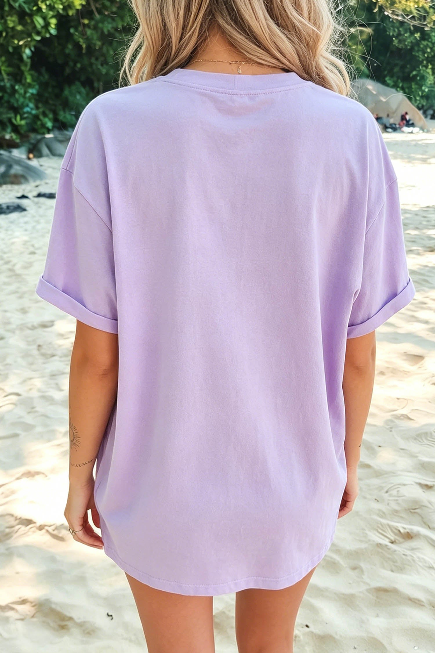 Orchid Petal Stay Sippin Vacation Style Graphic Tee