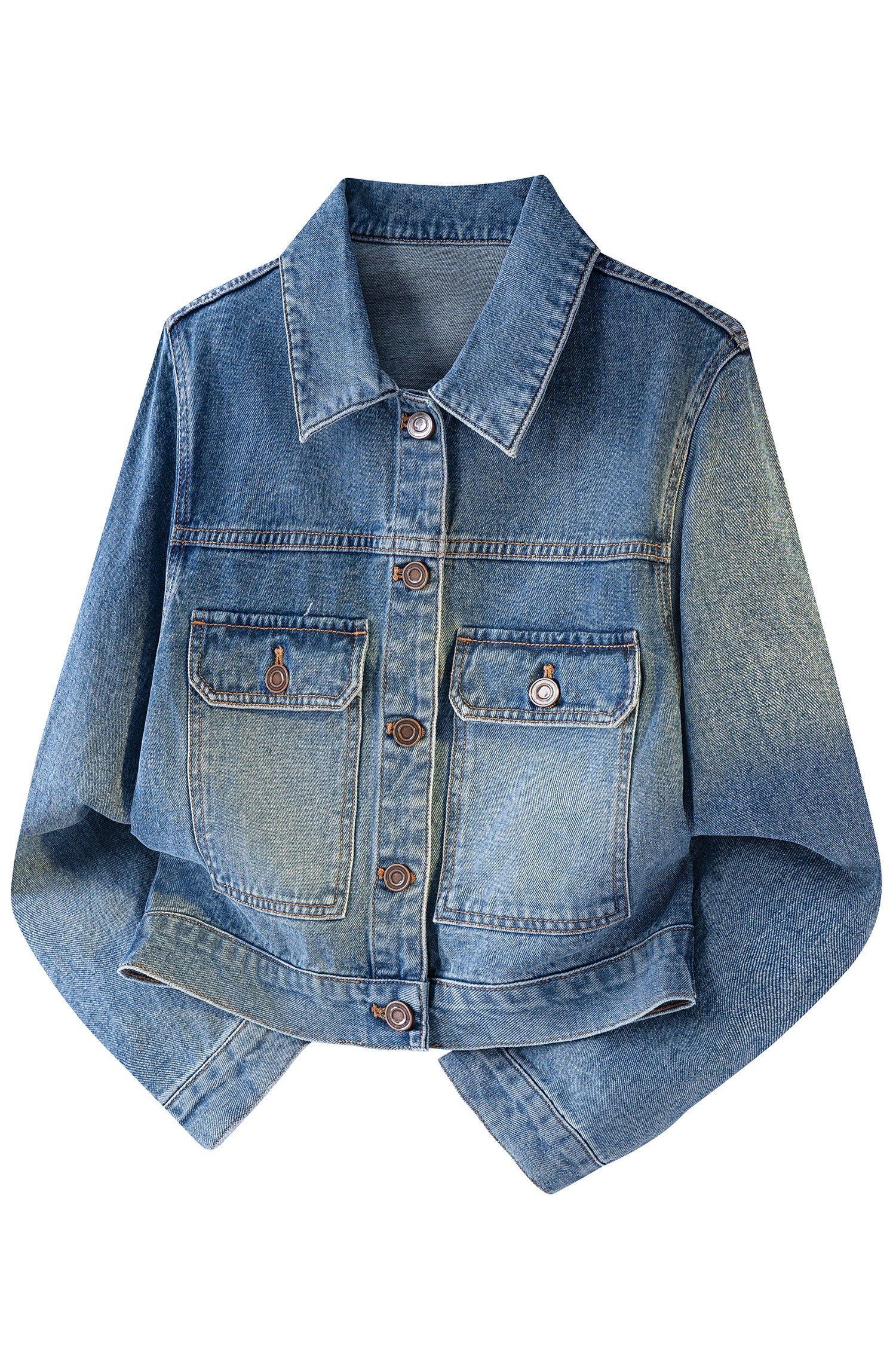 Beau Blue Flap Pockets Tailored Denim Jacket
