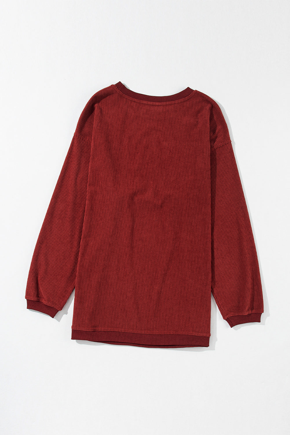 Racing Red JOLENE Ribbed Corded Oversized Sweatshirt