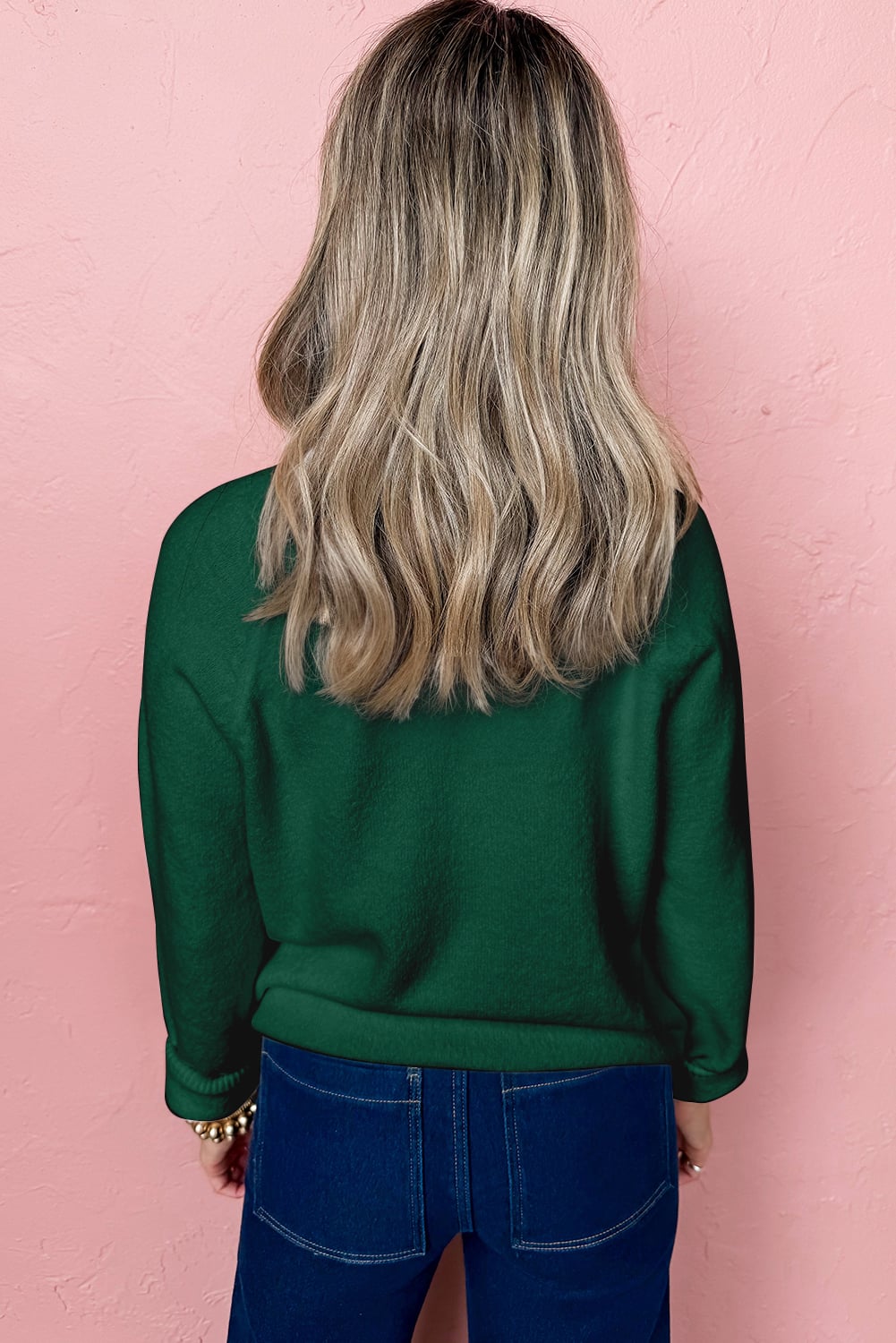 Blackish Green MERRY Letter Pattern Christmas Raglan Sleeve Sweater