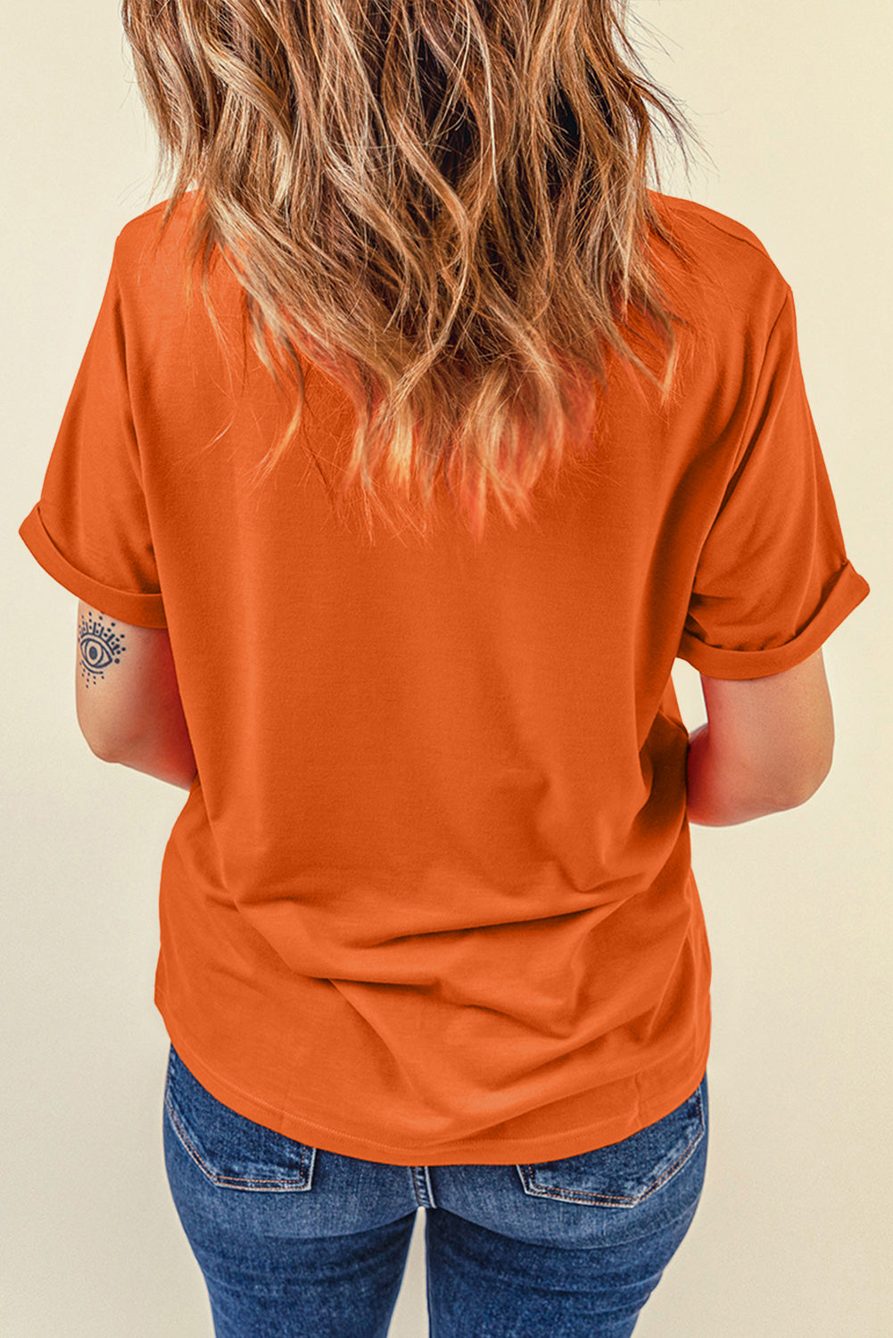 Orange Floral Pumpkin Bow Print Thanksgiving T Shirt