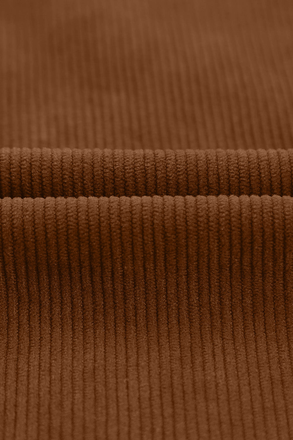 Brown Solid Color Corduroy Wide Leg Bib Overalls
